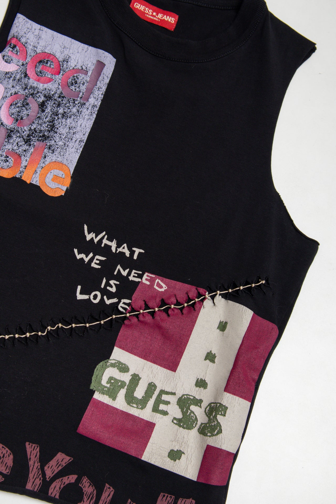 #81 Guess distress stitch Love tank | c. 159 | size 8