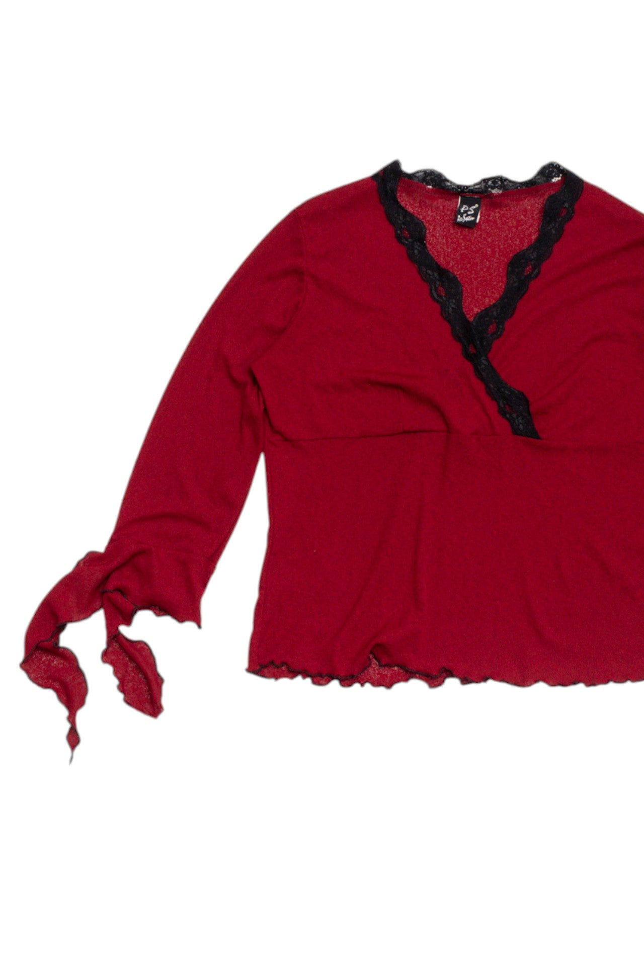 #85 Mesh lace trim flowy top | c. 159 | size 14