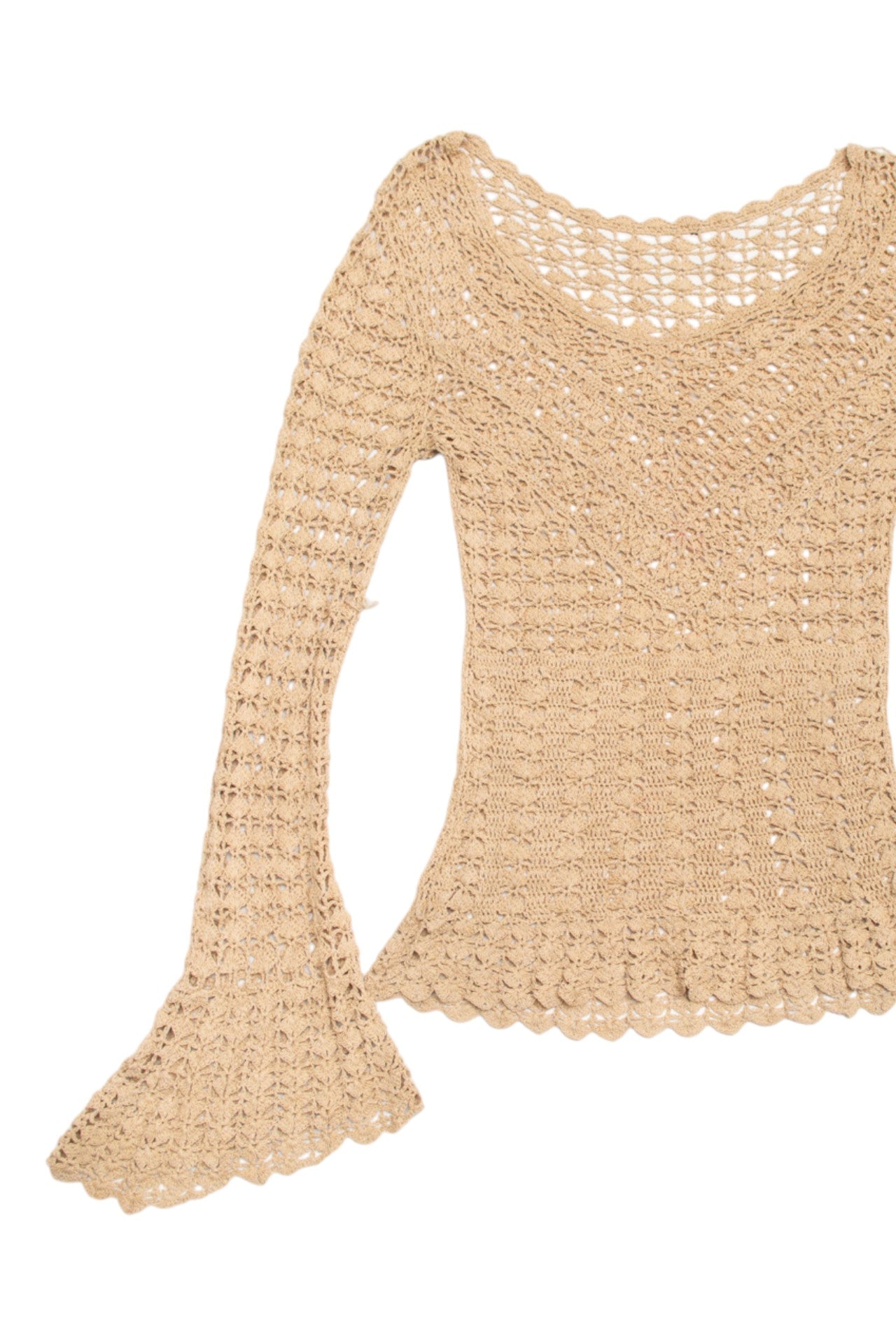 #92 Crocheted neutral toned top | c. 159 | size 8