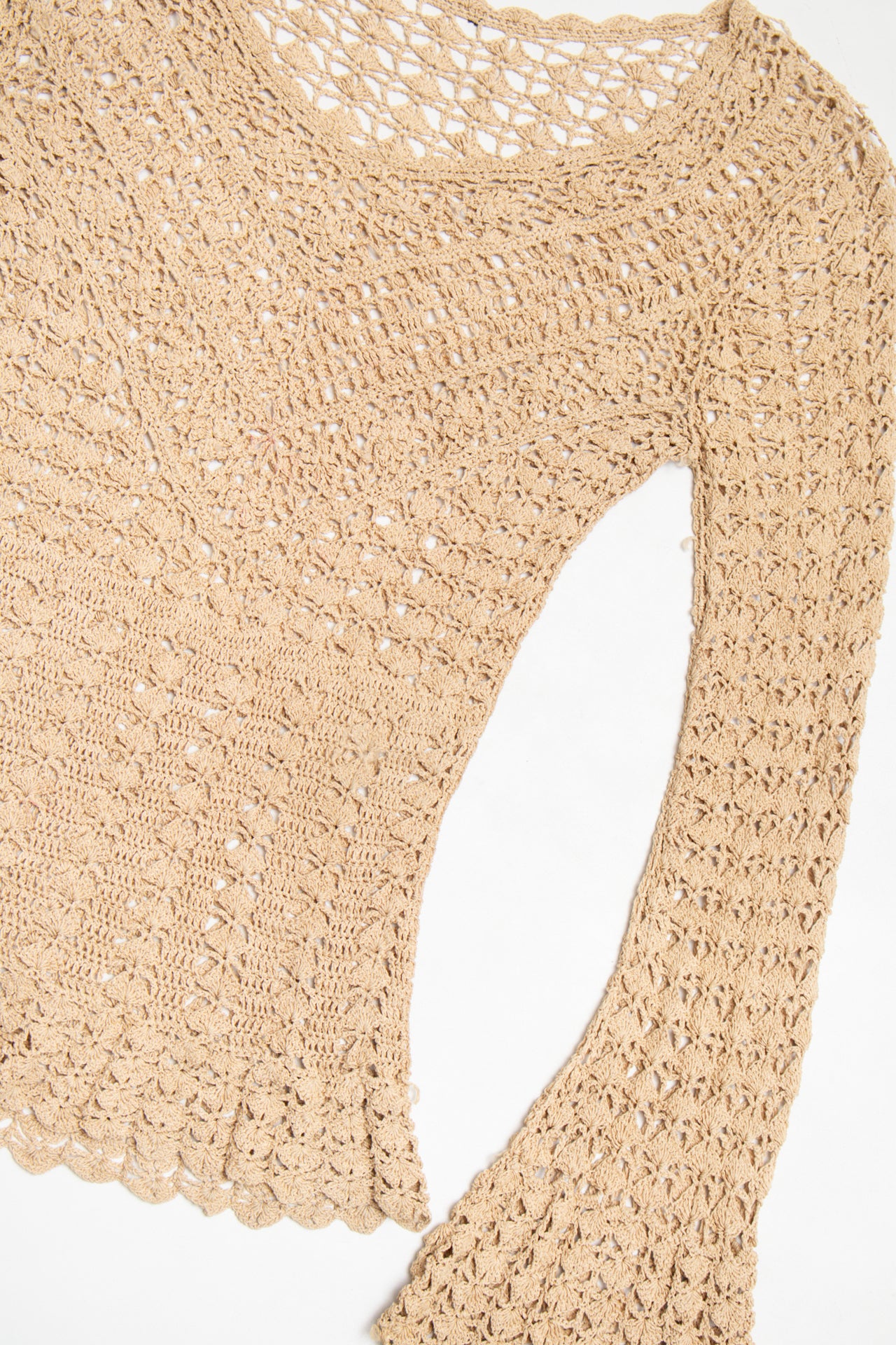 #92 Crocheted neutral toned top | c. 159 | size 8