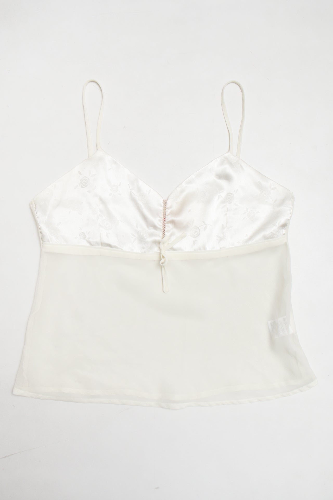 #100 Melissa Brown satin & mesh cami | c. 159 | size 8/10