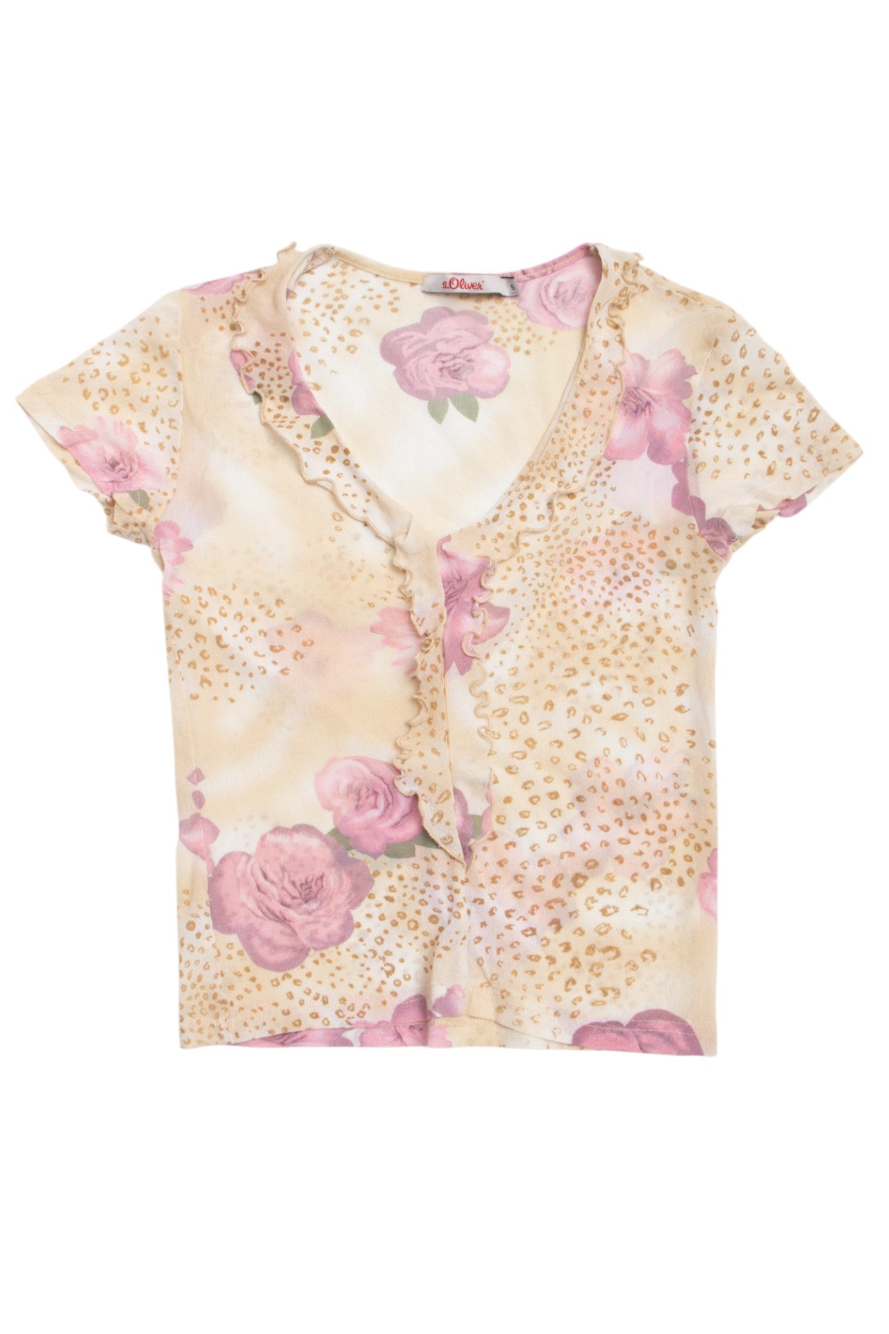 #102 S.Oliver floral mesh top | c. 159 | size 8