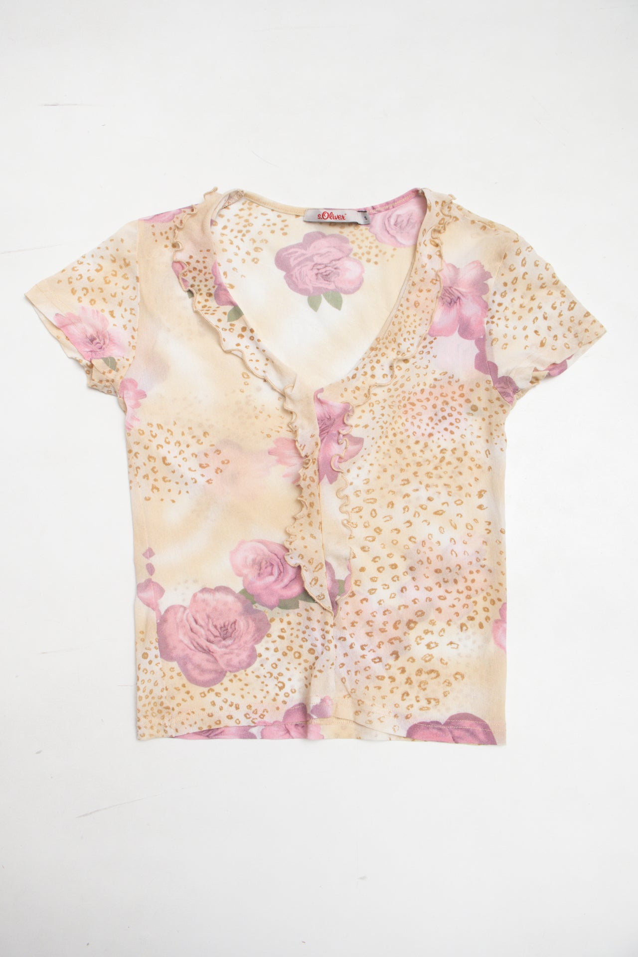 #102 S.Oliver floral mesh top | c. 159 | size 8