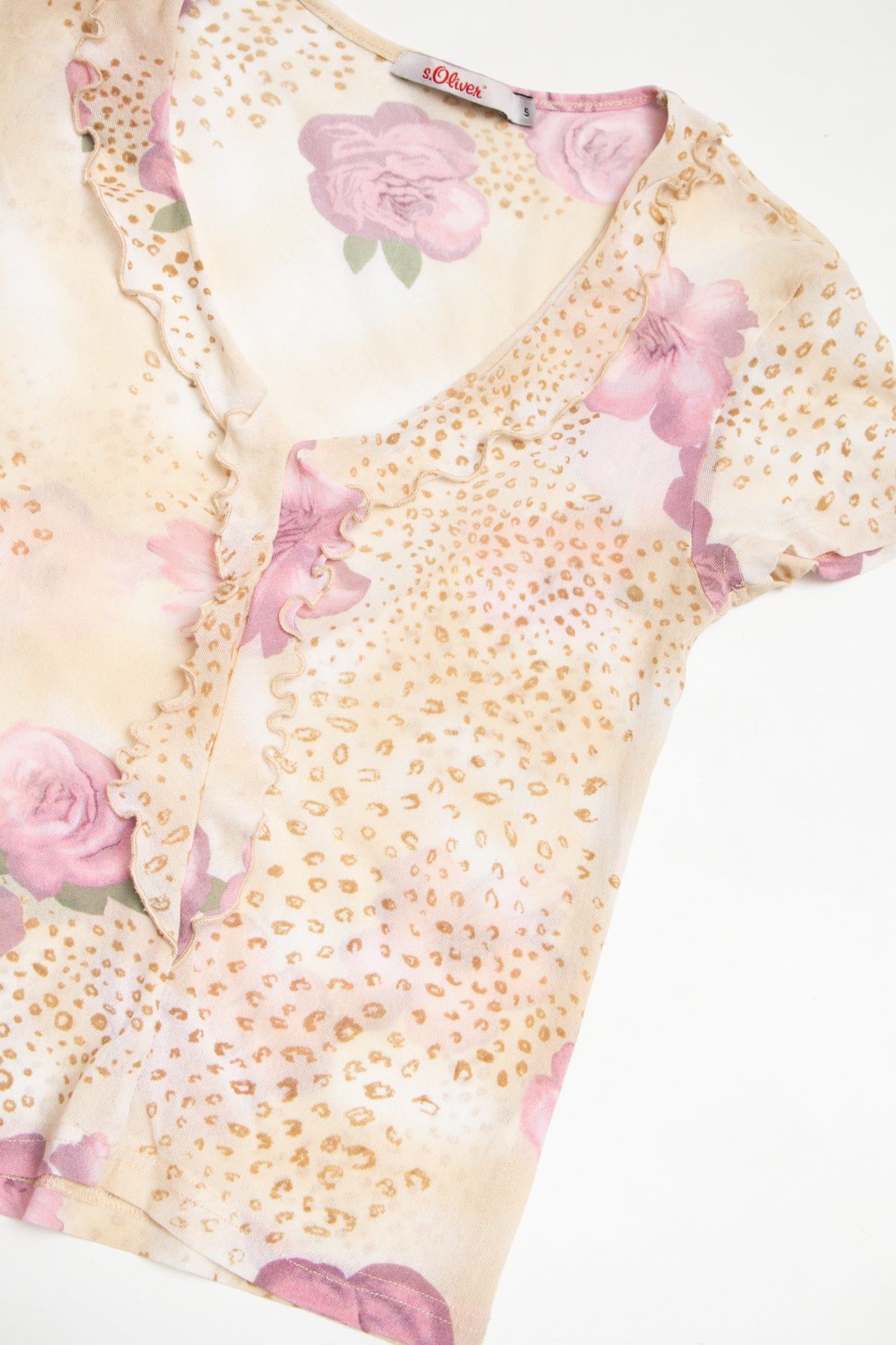 #102 S.Oliver floral mesh top | c. 159 | size 8