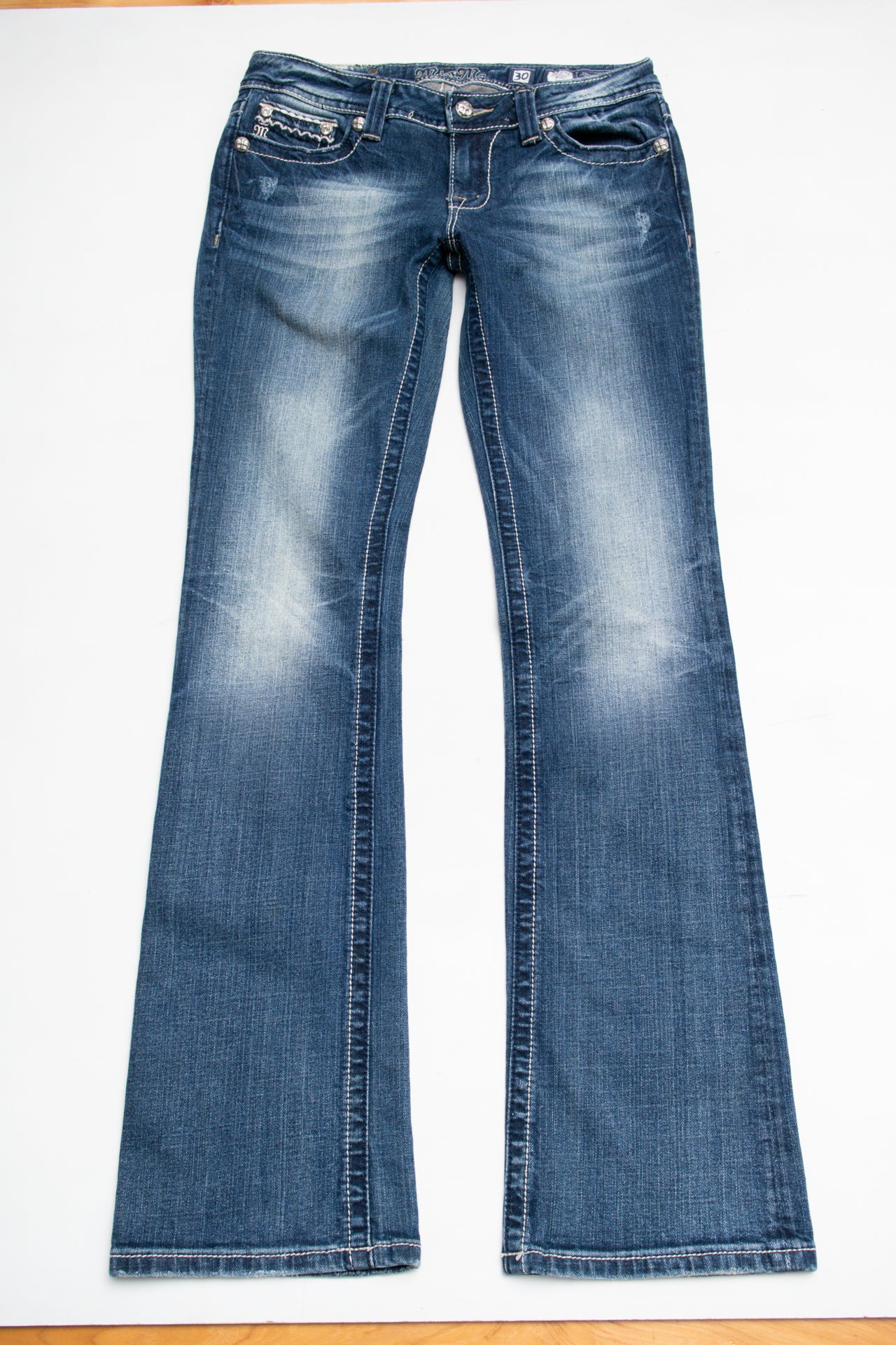 #175 Y2K Miss Me embellished boot-cut jeans | Size 10 | C. 152