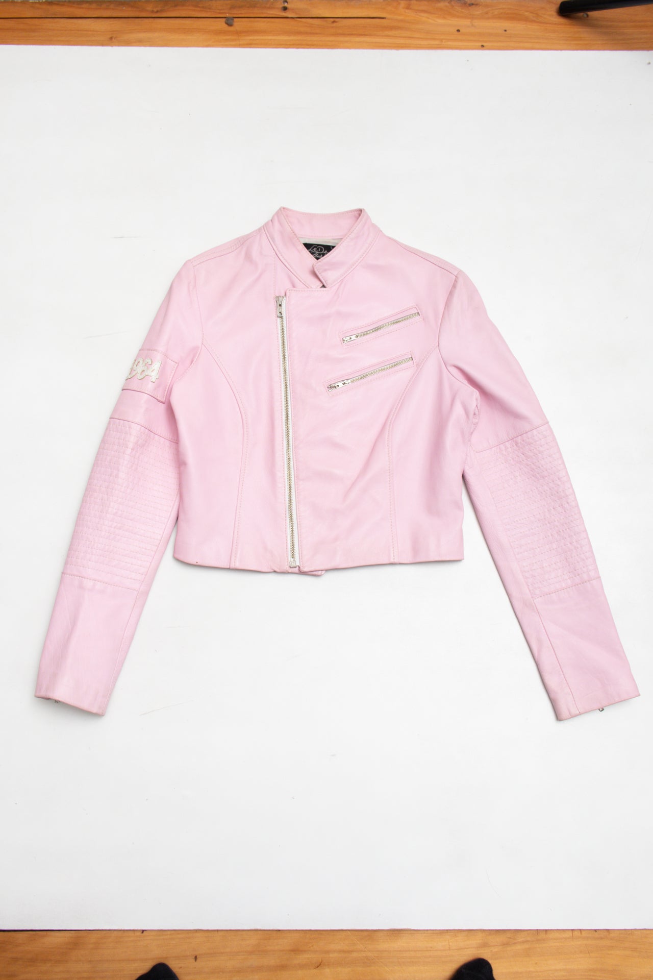#117 Authentic Leather pink jacket | c. 159 | size 8