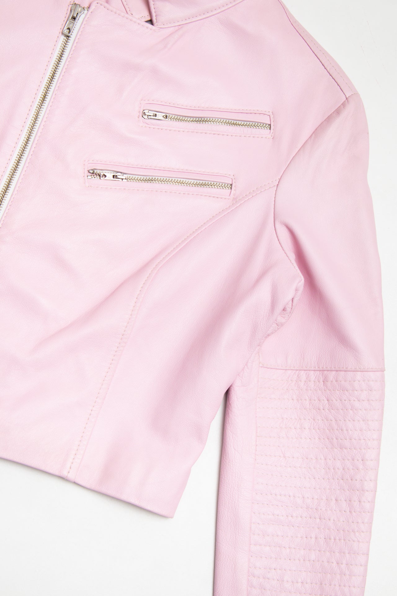 #117 Authentic Leather pink jacket | c. 159 | size 8