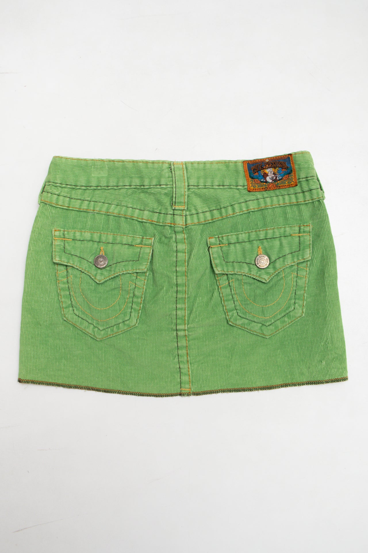 #122 Green Corduroy True Religion mini skirt | c. 159 | size 6