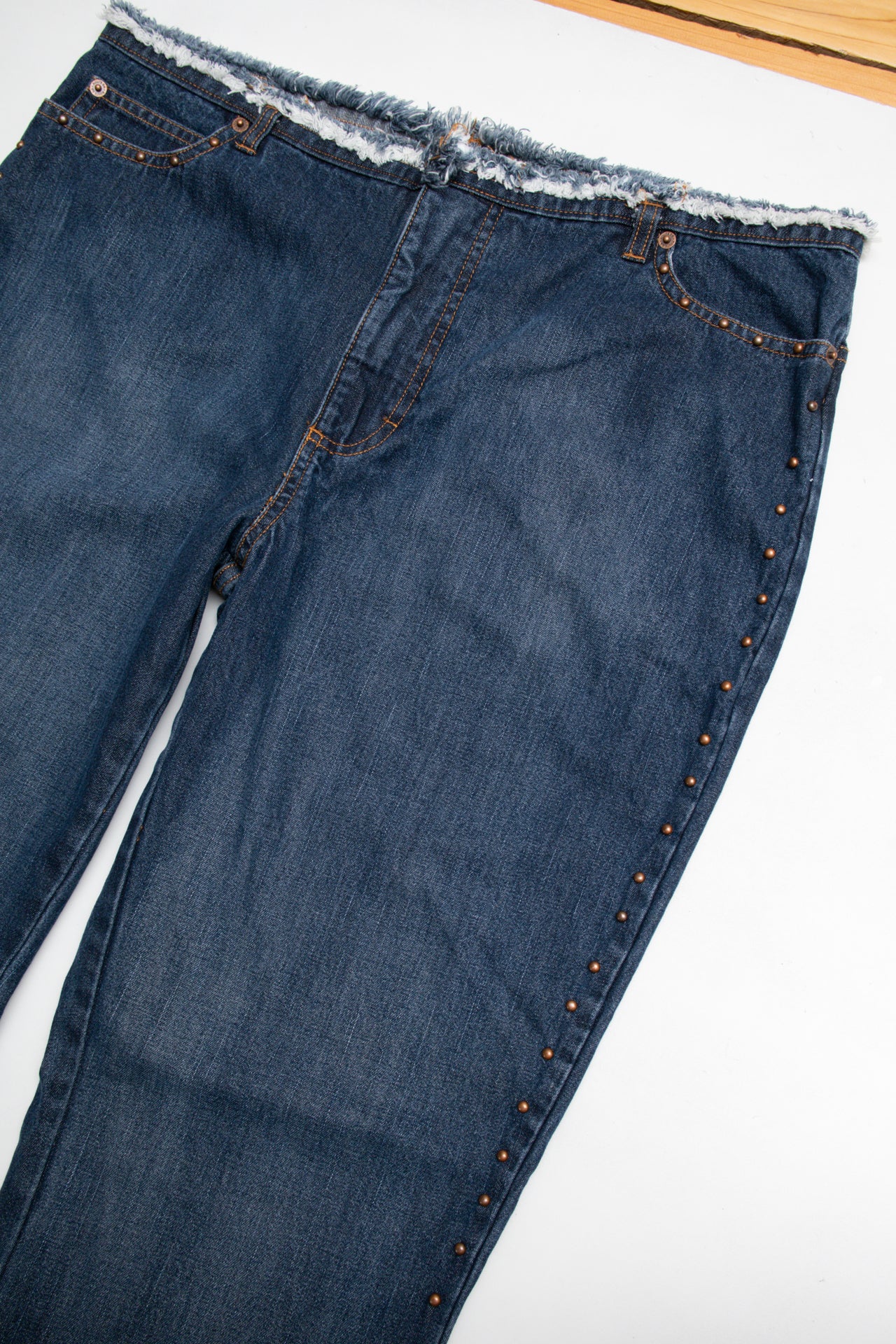 #186 Route 66 studded flared jeans | Size 16 | C. 152
