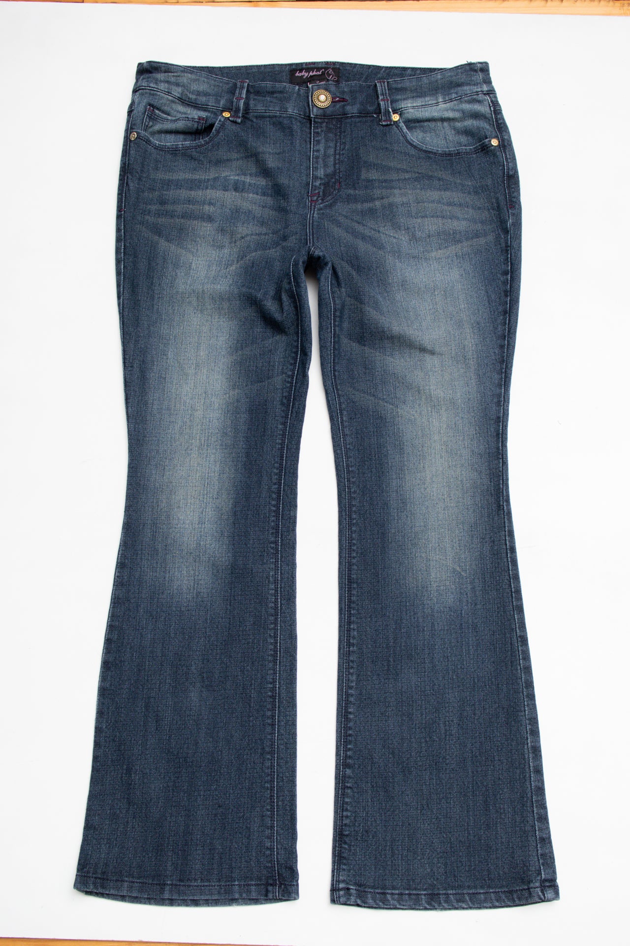 #188 Baby Phat purple diamante logo flared jeans | Size 18 | C. 152