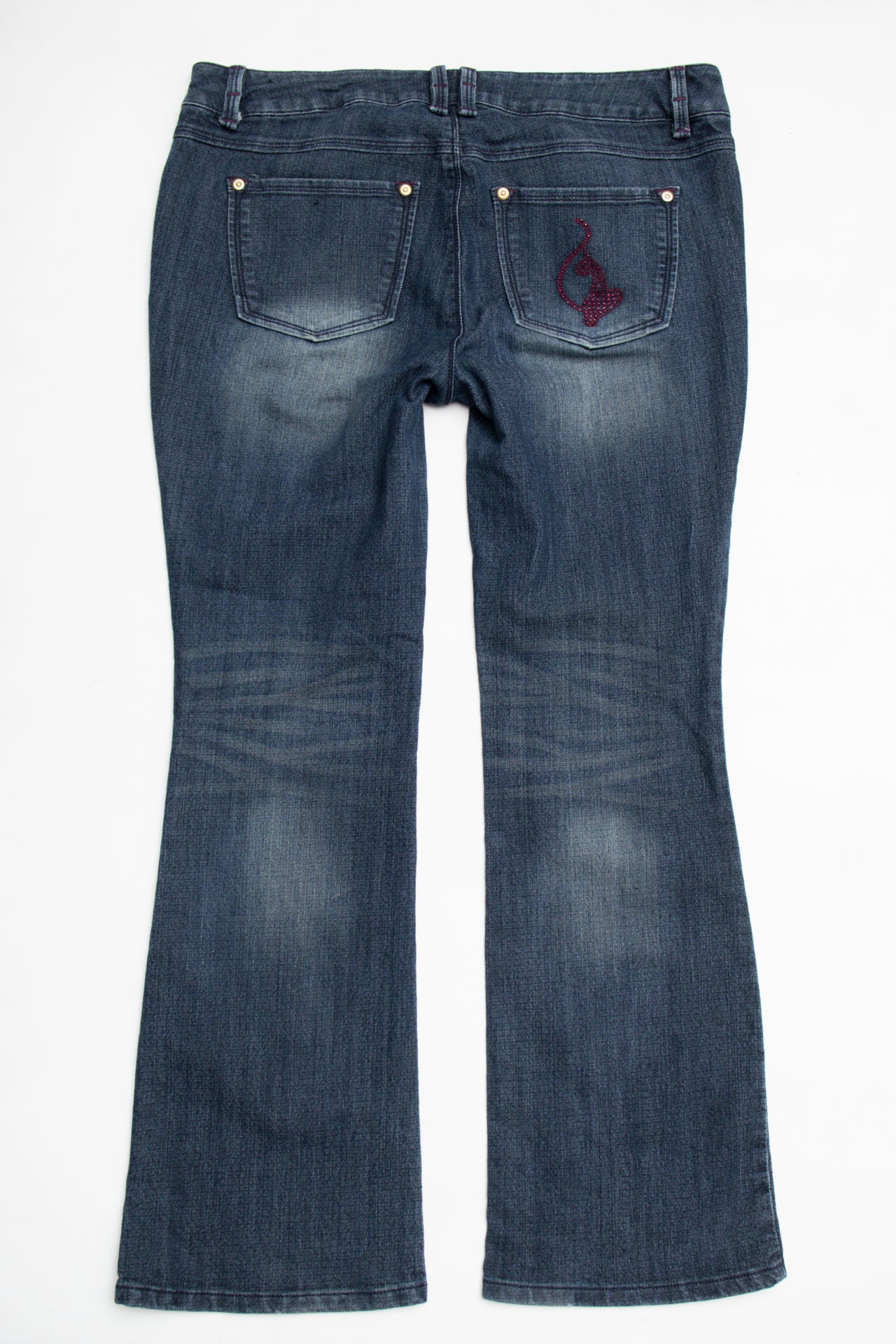 #188 Baby Phat purple diamante logo flared jeans | Size 18 | C. 152