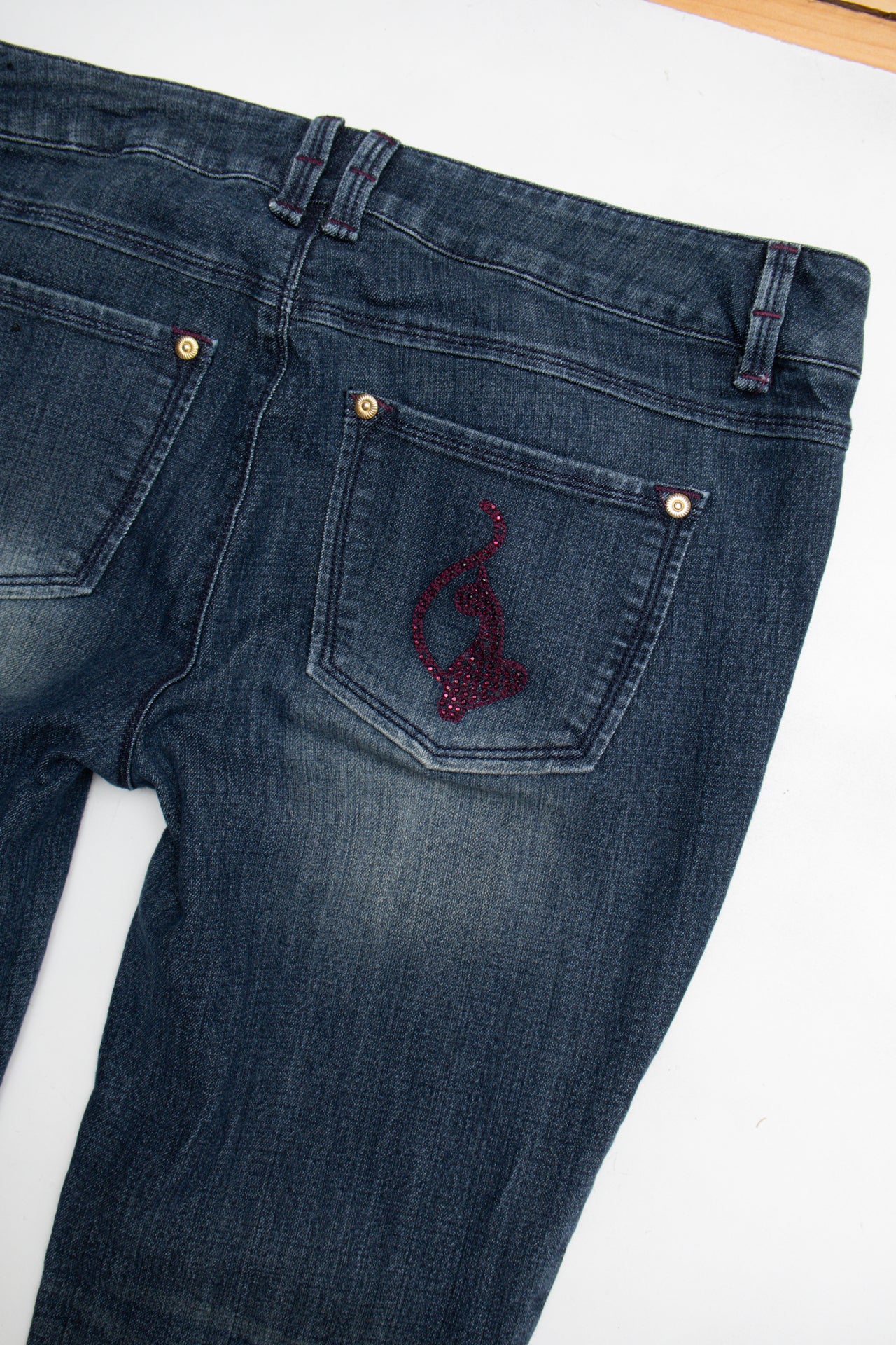 #188 Baby Phat purple diamante logo flared jeans | Size 18 | C. 152