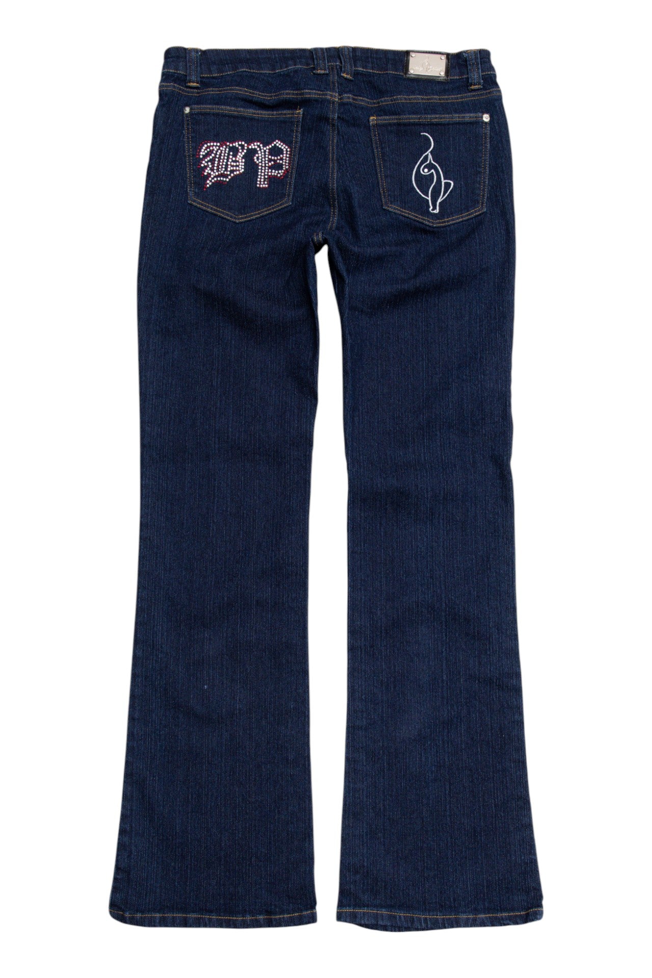 #189 Y2K Baby Phat diamante embroidered dark denim flares | Size 18/20 | C. 152