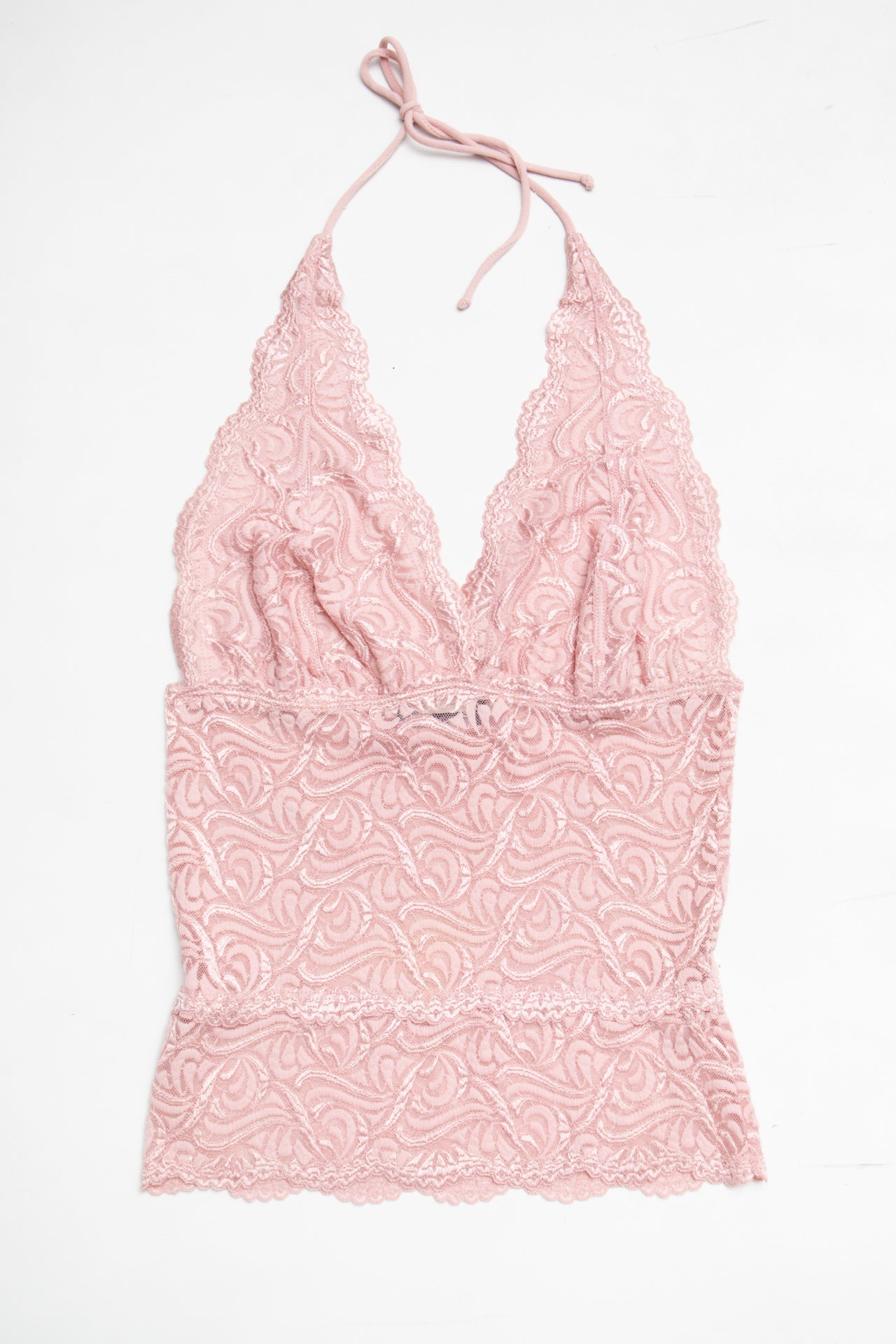 #190 USA Bebe pink lace halter | Size 8 | C. 152