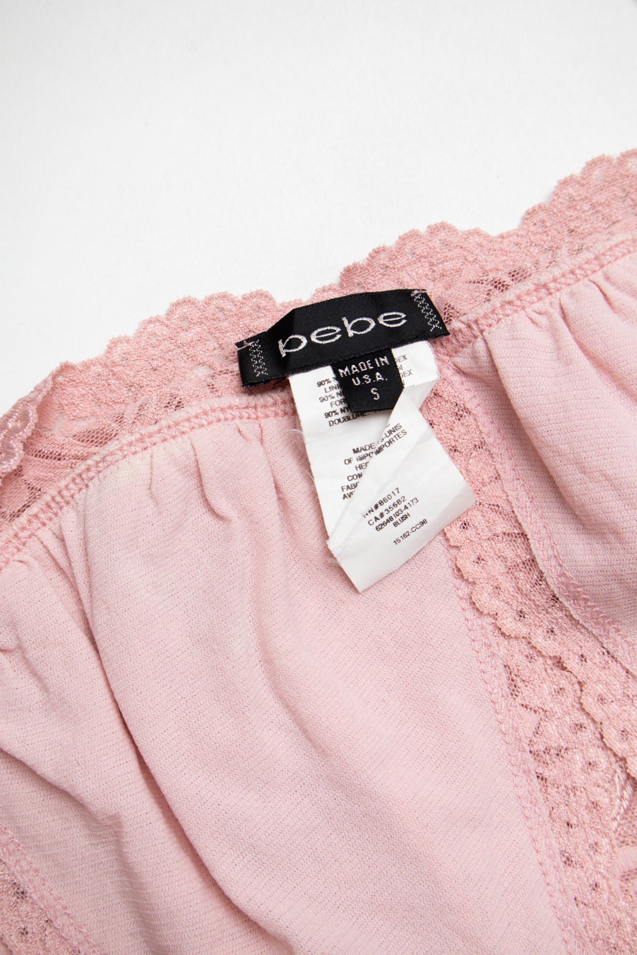 #190 USA Bebe pink lace halter | Size 8 | C. 152