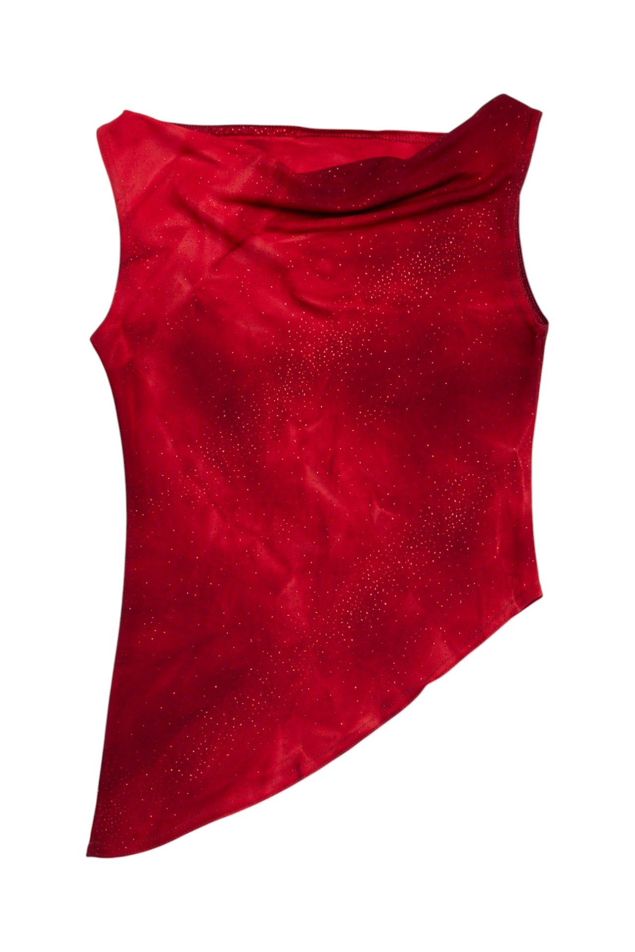 #201 French wine glitter asym tank | Size 8 | C. 152