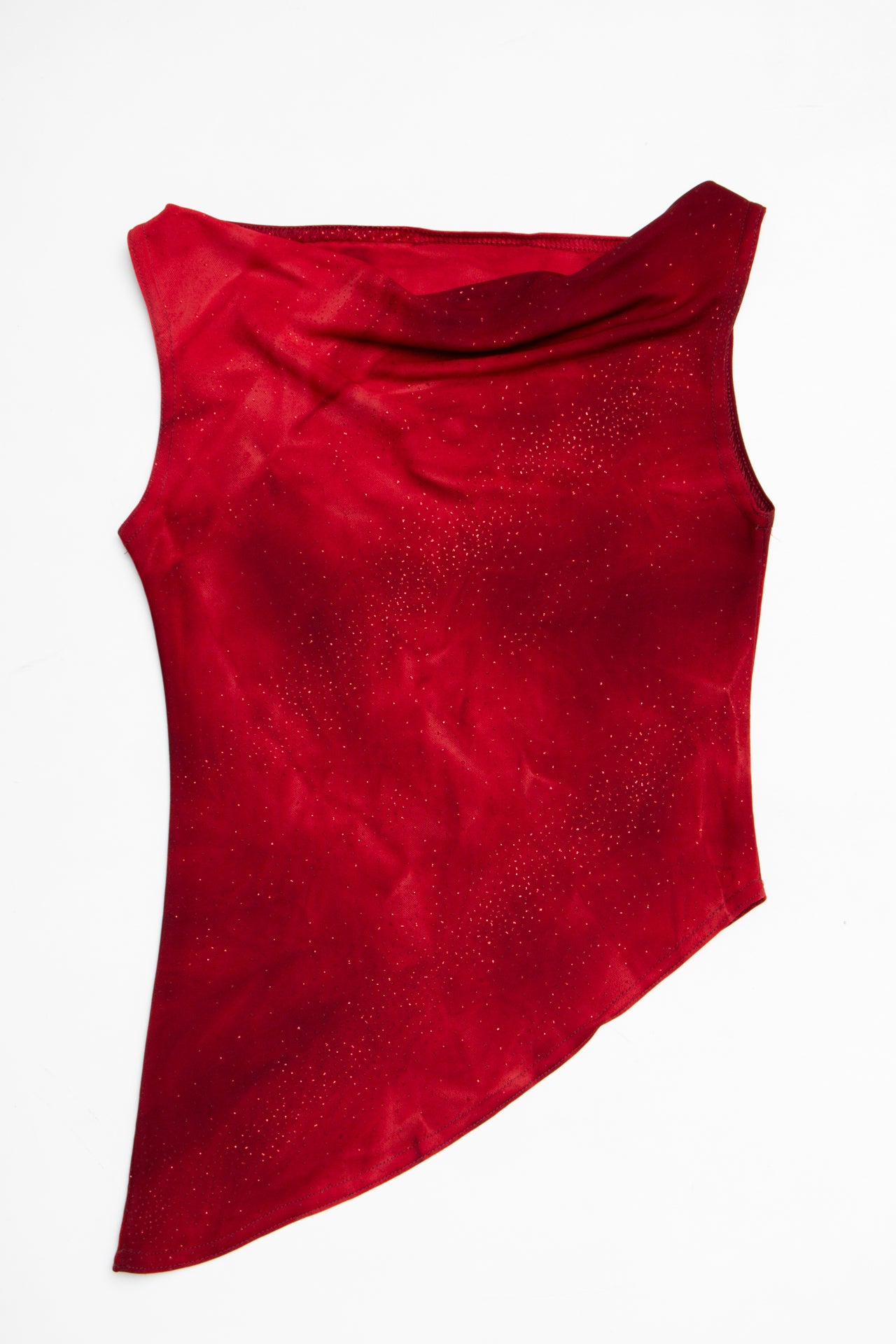 #201 French wine glitter asym tank | Size 8 | C. 152