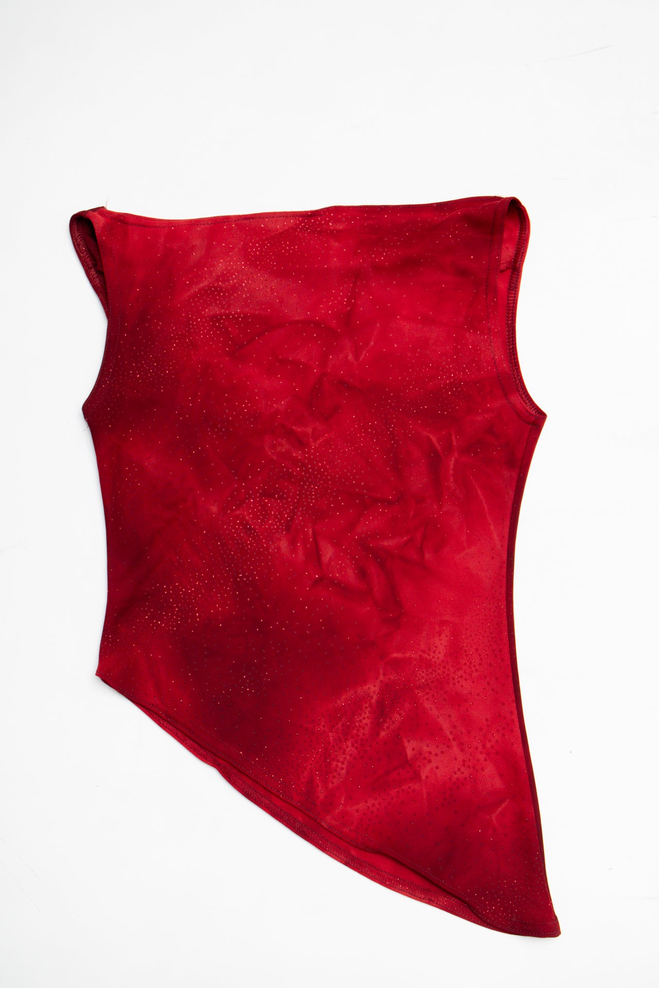 #201 French wine glitter asym tank | Size 8 | C. 152
