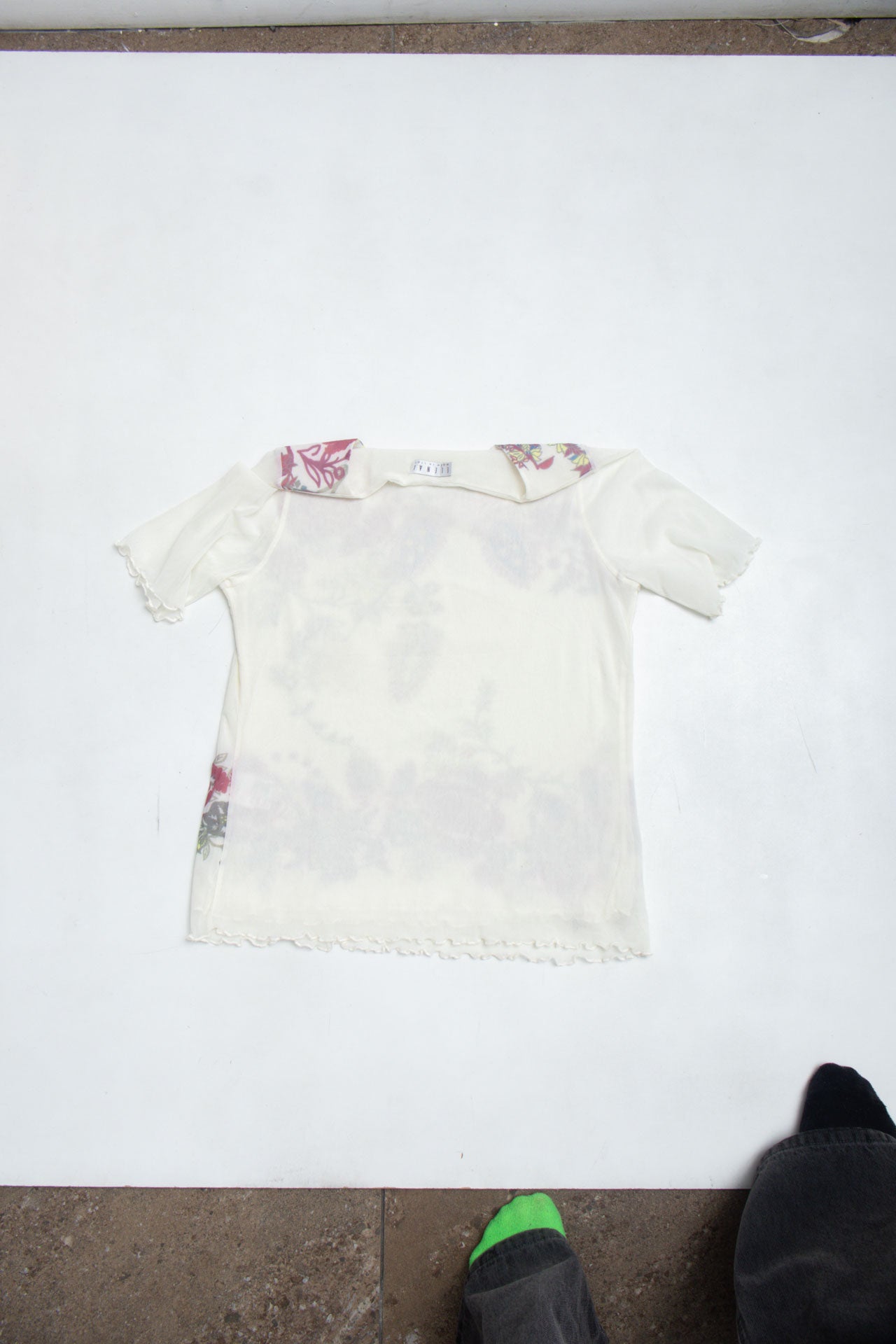 #34 Italian Elenad White Mesh Tee | Garden Fairy | Size 12