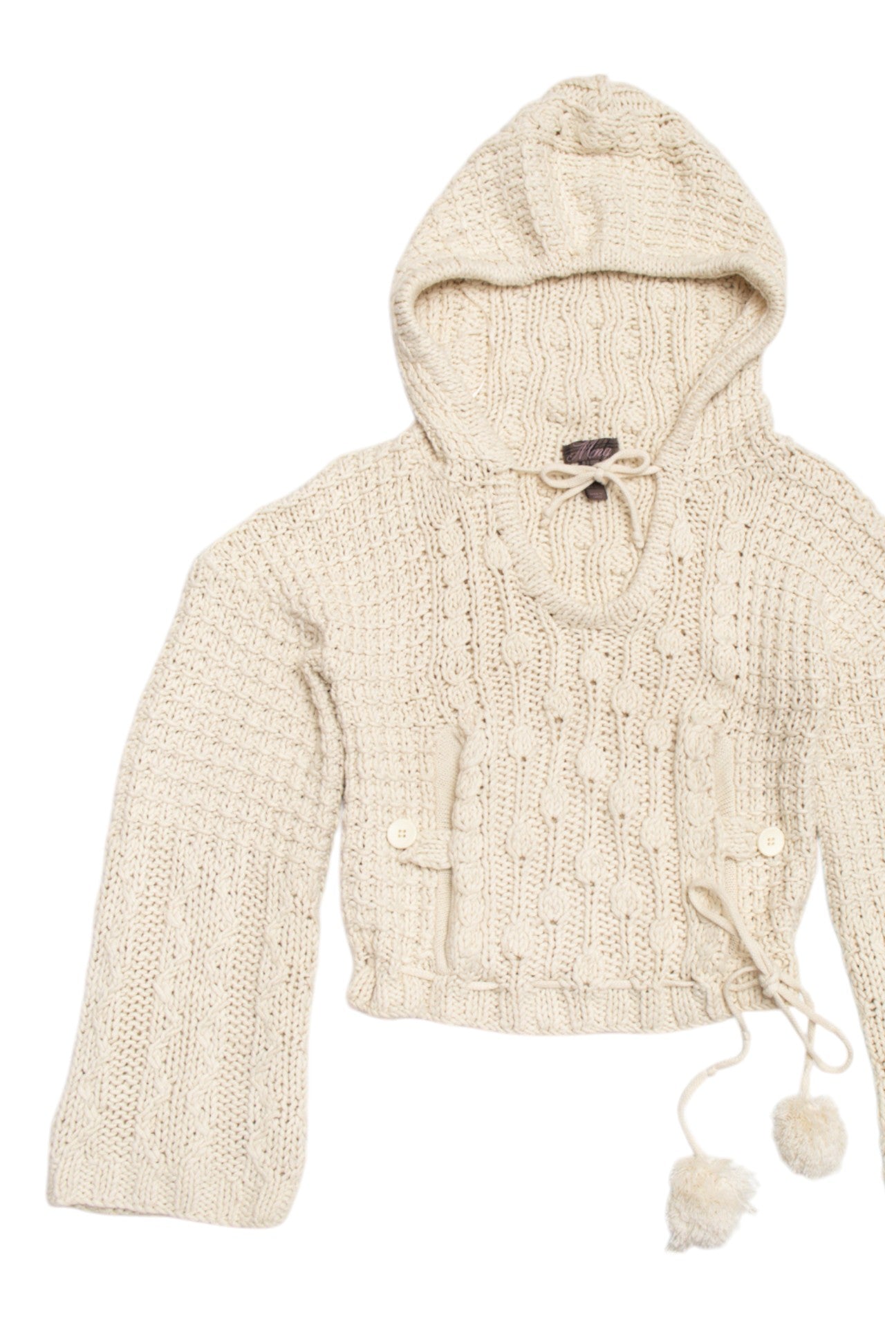 #165 Mng knitted cream hoodie | c. 159 | size 8