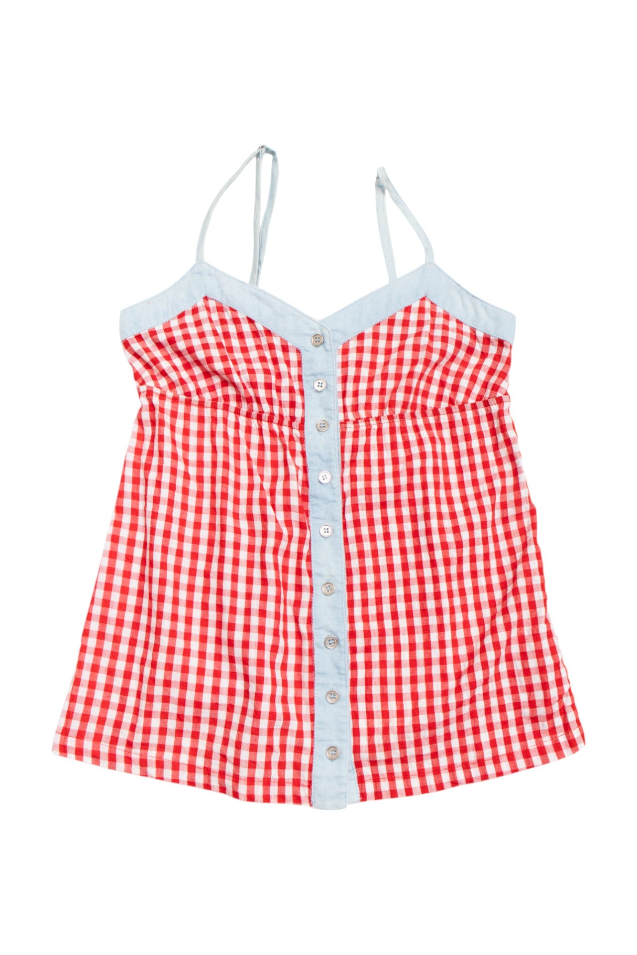 #194 Gingham blue/red cami | c. 159 | size 8