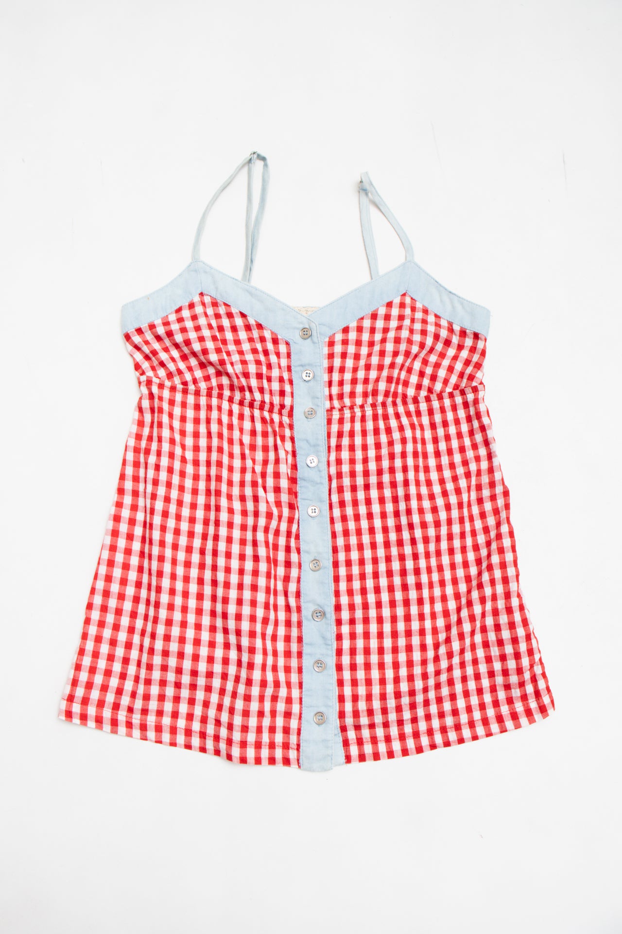 #194 Gingham blue/red cami | c. 159 | size 8
