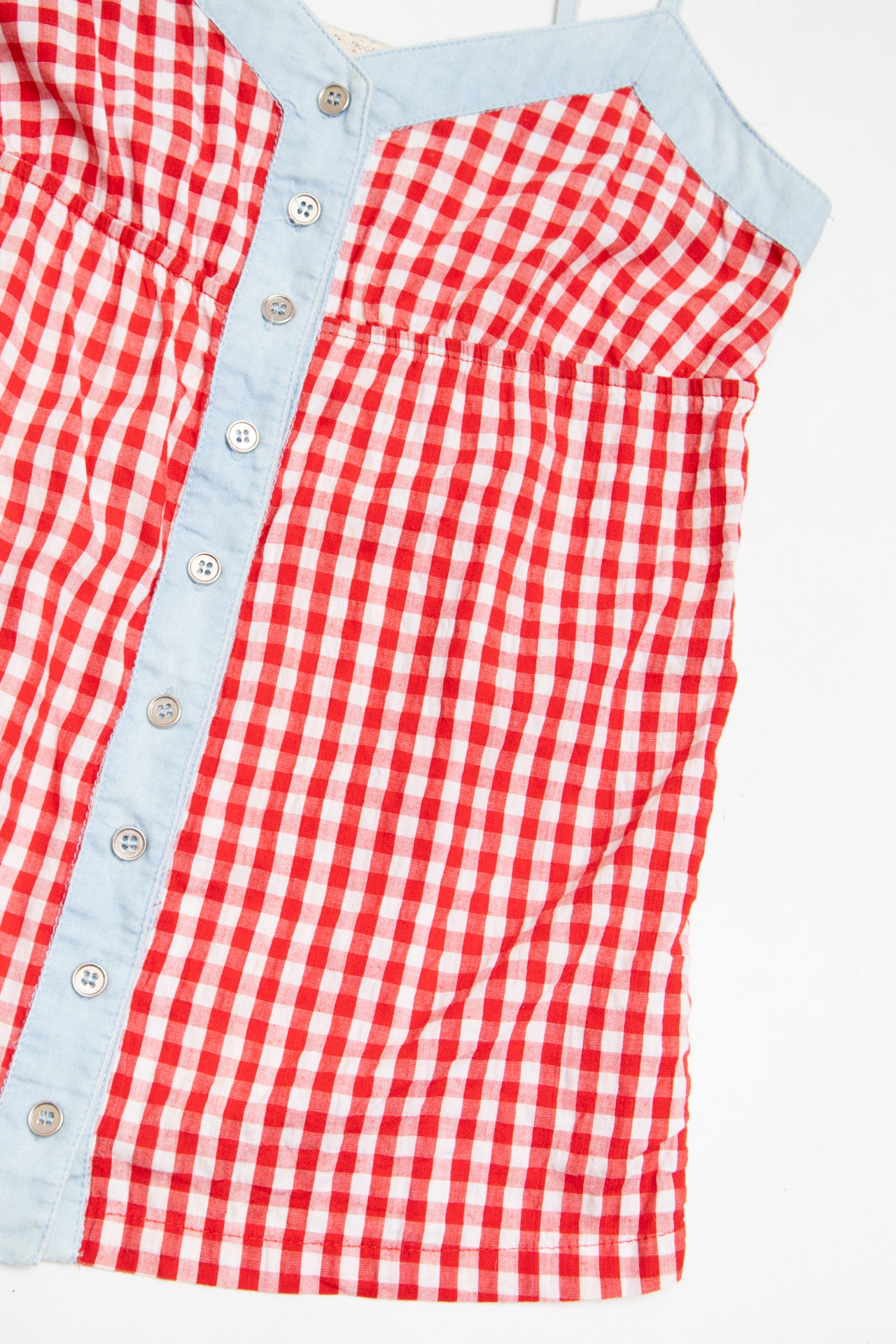 #194 Gingham blue/red cami | c. 159 | size 8