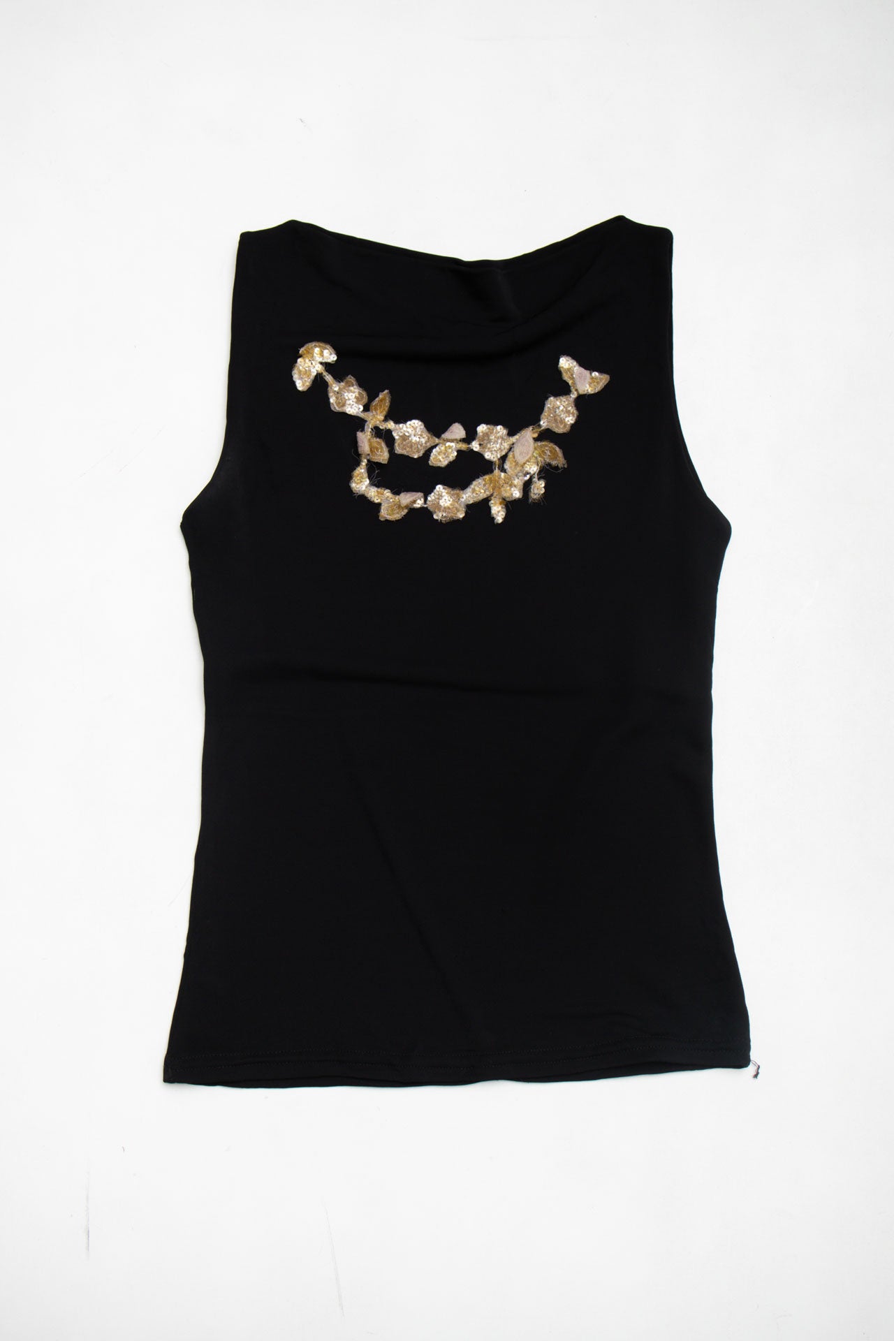 #75 Jus D'Orange leaf sequin tank | c. 153 | size 6