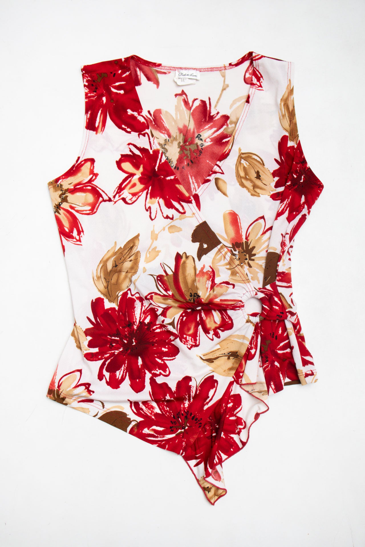 #76 Charlotte Russe asym floral ring tank | c. 153 | size 12