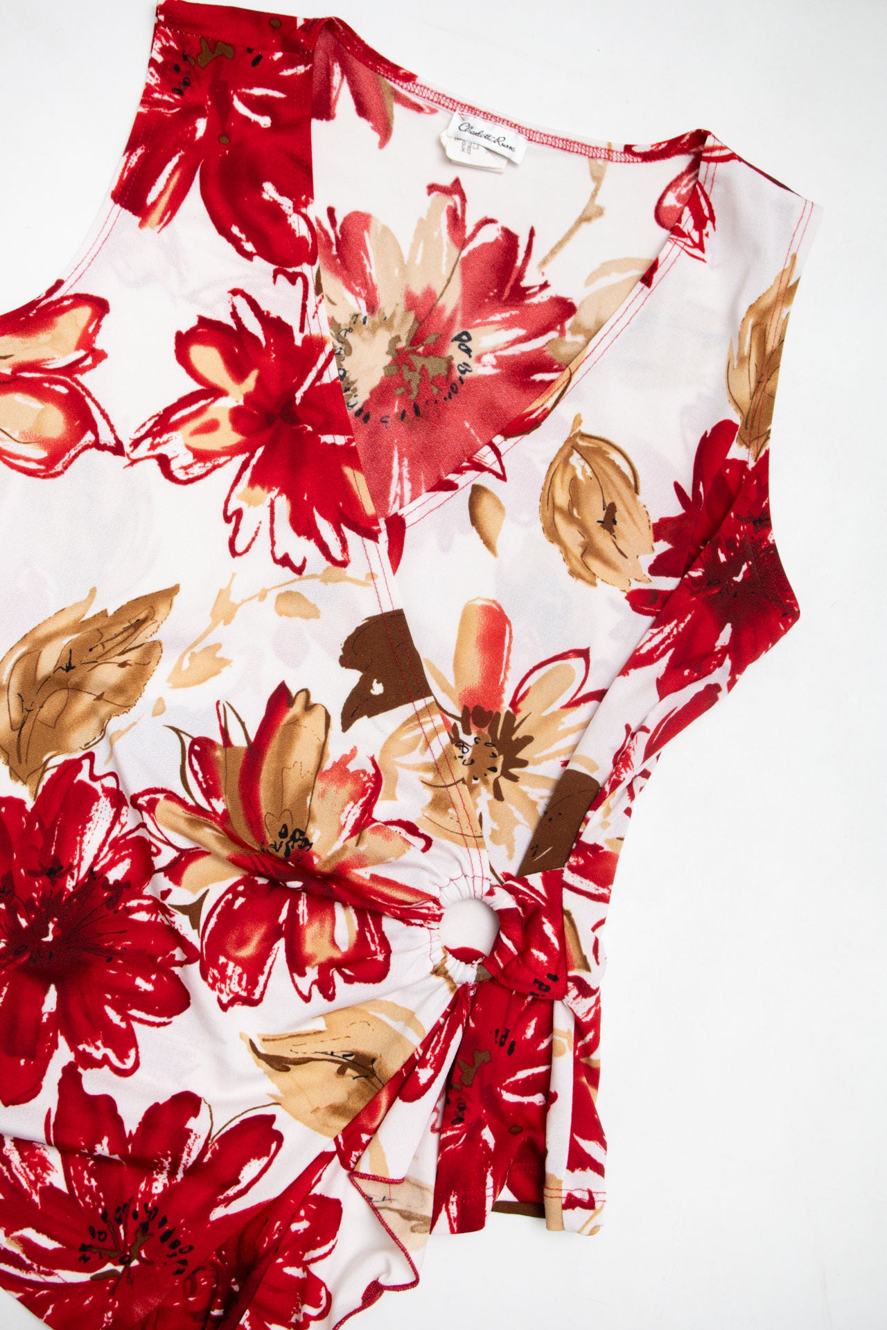 #76 Charlotte Russe asym floral ring tank | c. 153 | size 12