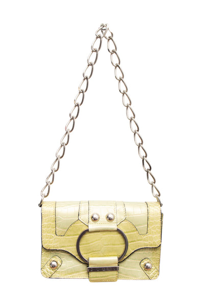 #252 Crocodile print *green guess bag | c. 159