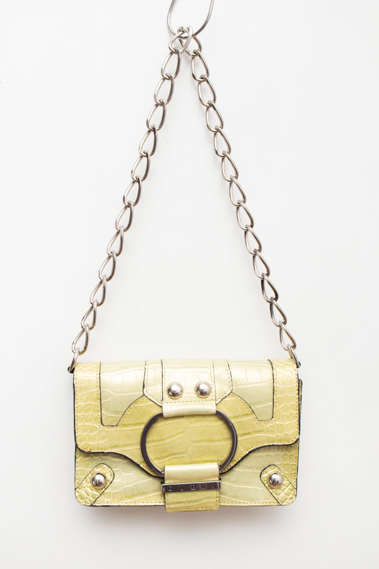 #252 Crocodile print *green guess bag | c. 159