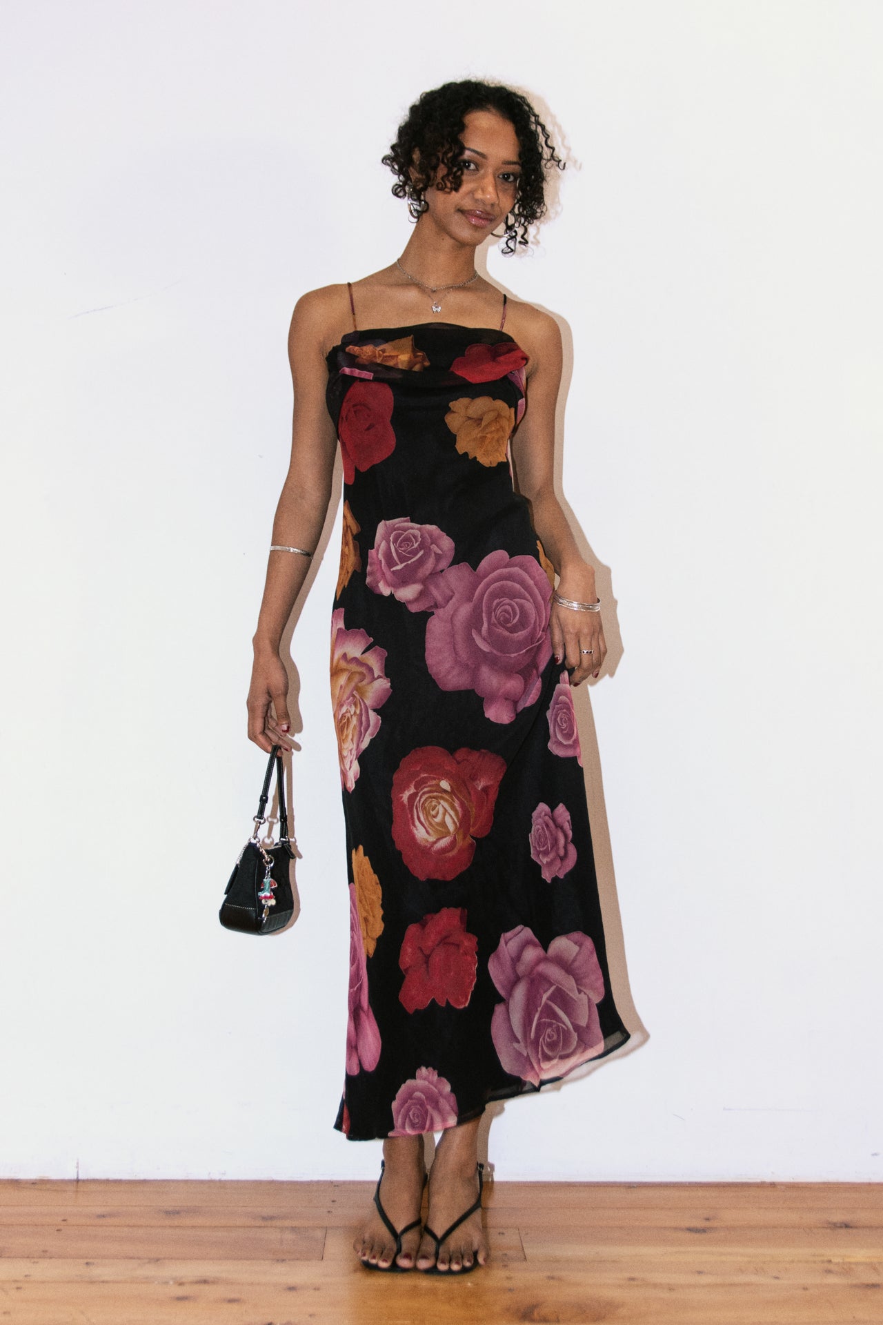 Betsy & Adam By Jaslene Maxi Slip Dress Black | c. 166 | Size 6