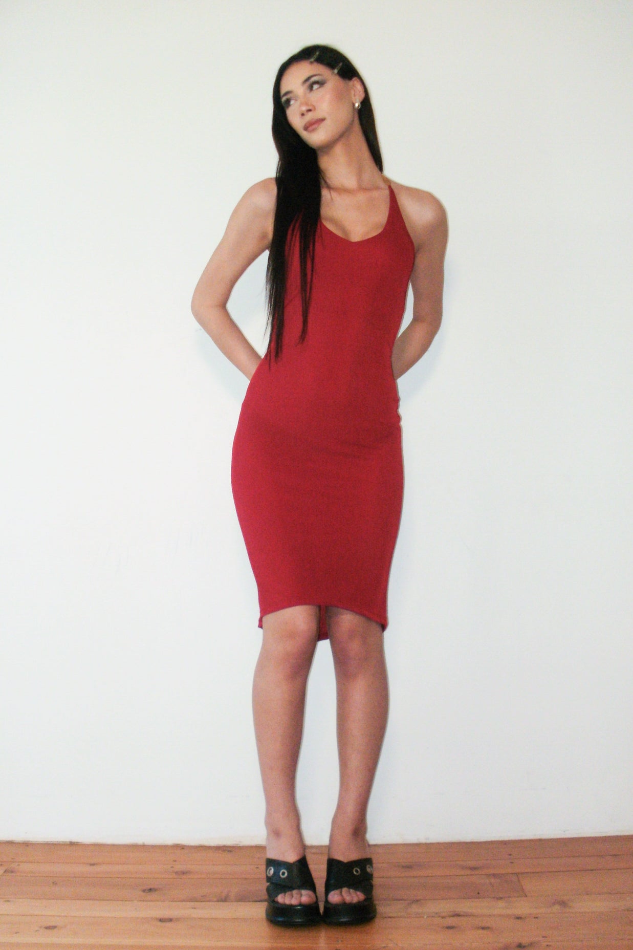 #259 Soprano red halter dress | c. 163 | size 8