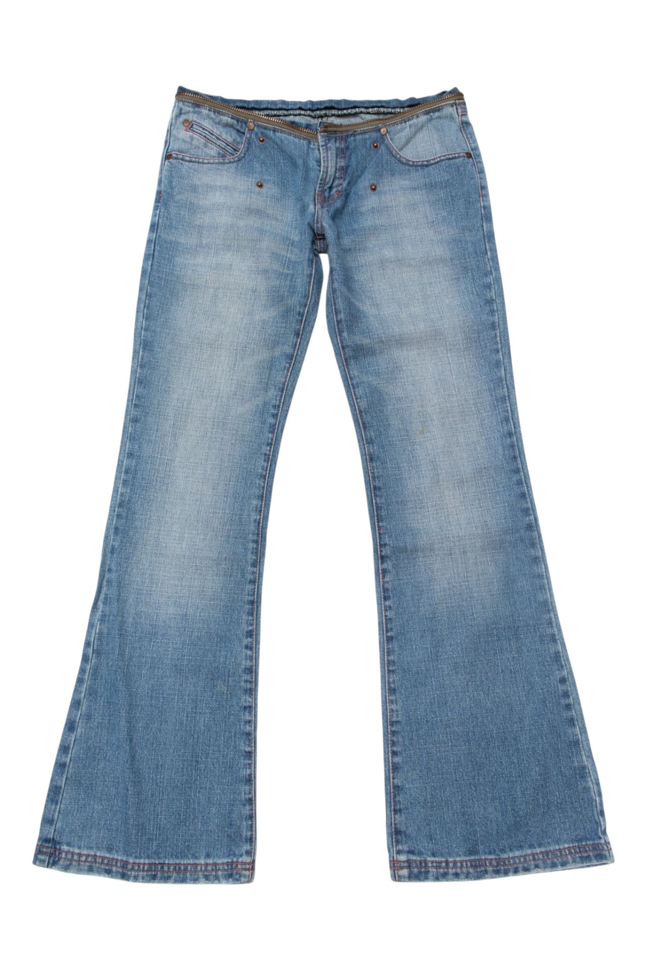 #79 Y2K Zipper detail low-rise flared jeans | Size 8