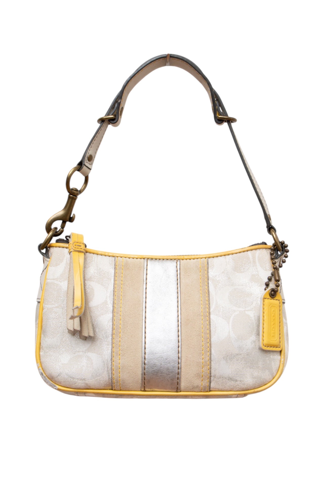 #71 Coach Silver Yellow Demi Bag | Collection 142