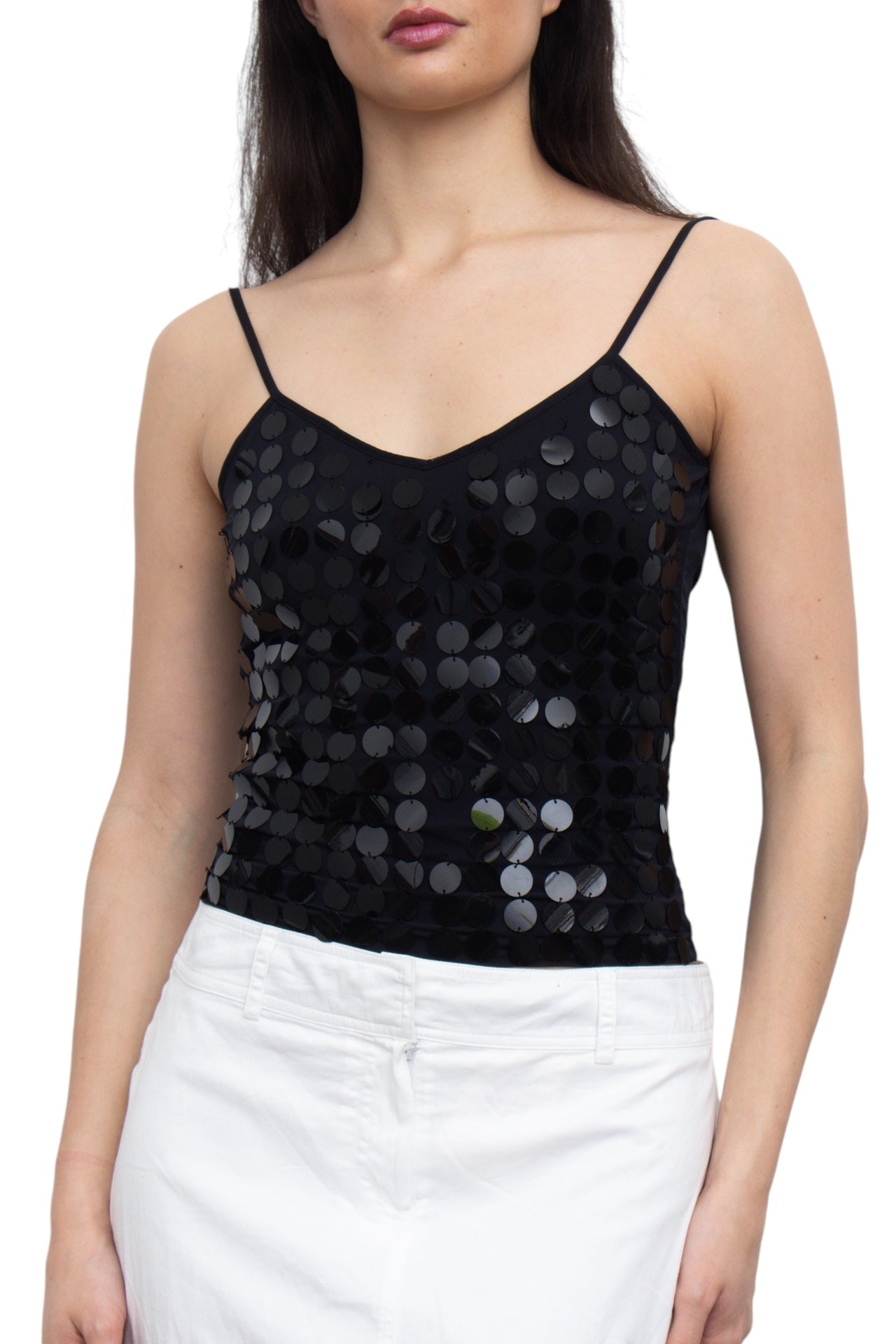 #30 Black Sequin Mesh Cami | H20 | Size 10