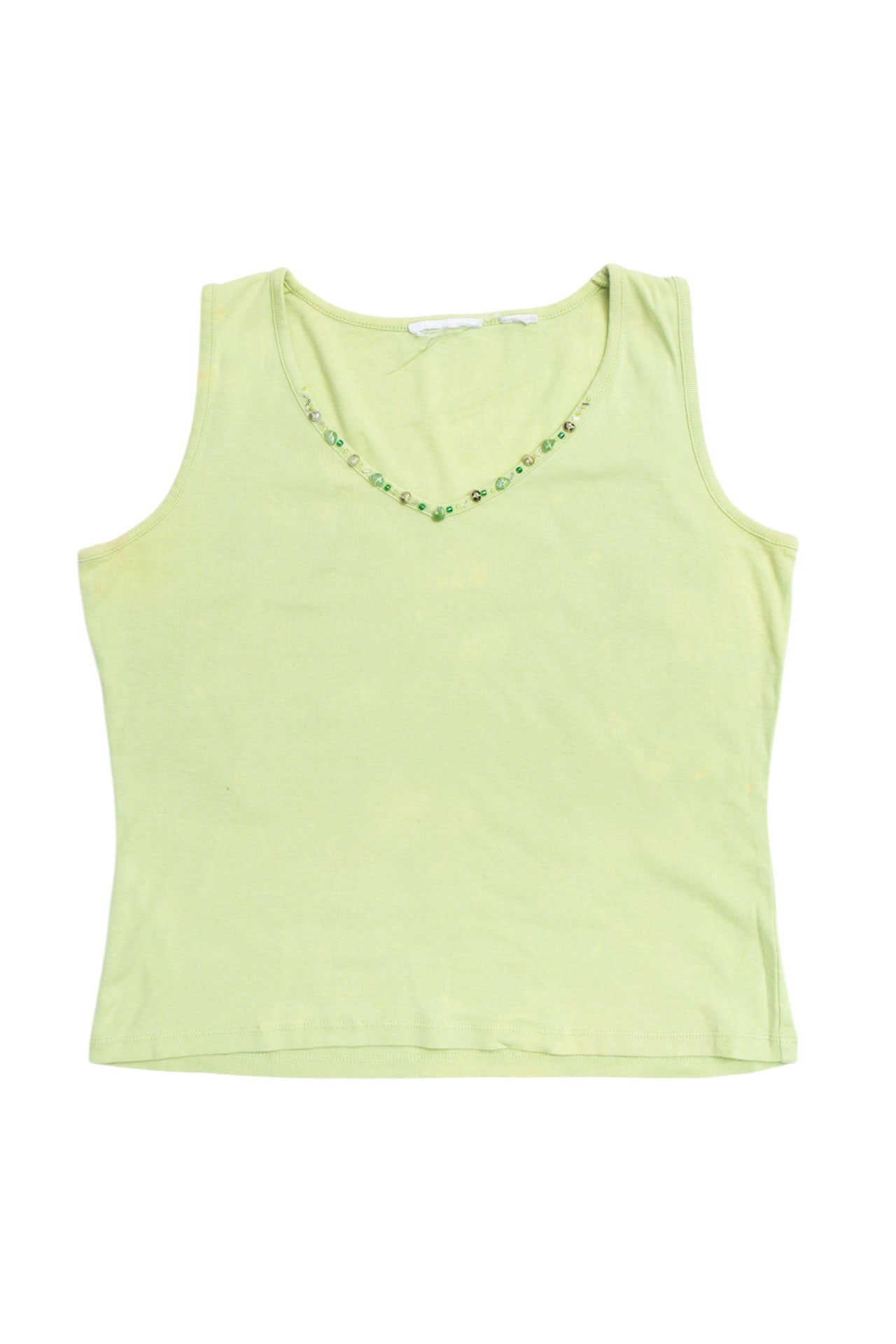 #55 Green Beaded Tank | Safari | Size 12/14