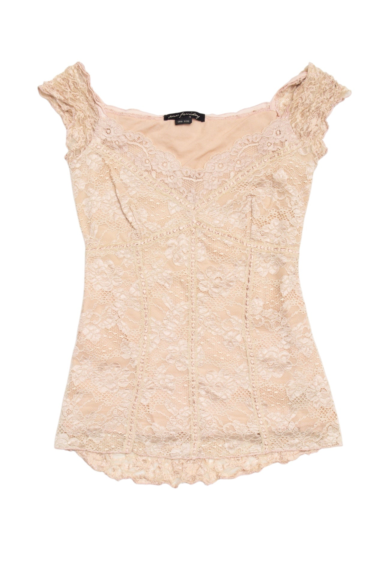 #92 USA Ann Fenniday Beige Lace Tank | Collection 139 | Size 8/10