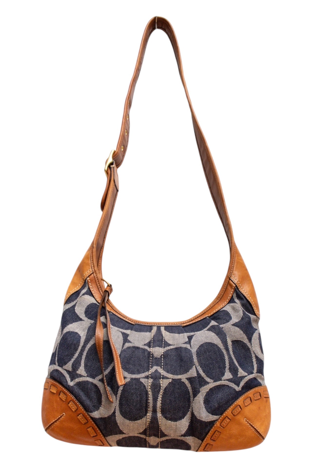 #100 Coach Navy Shoulder Bag | C.147