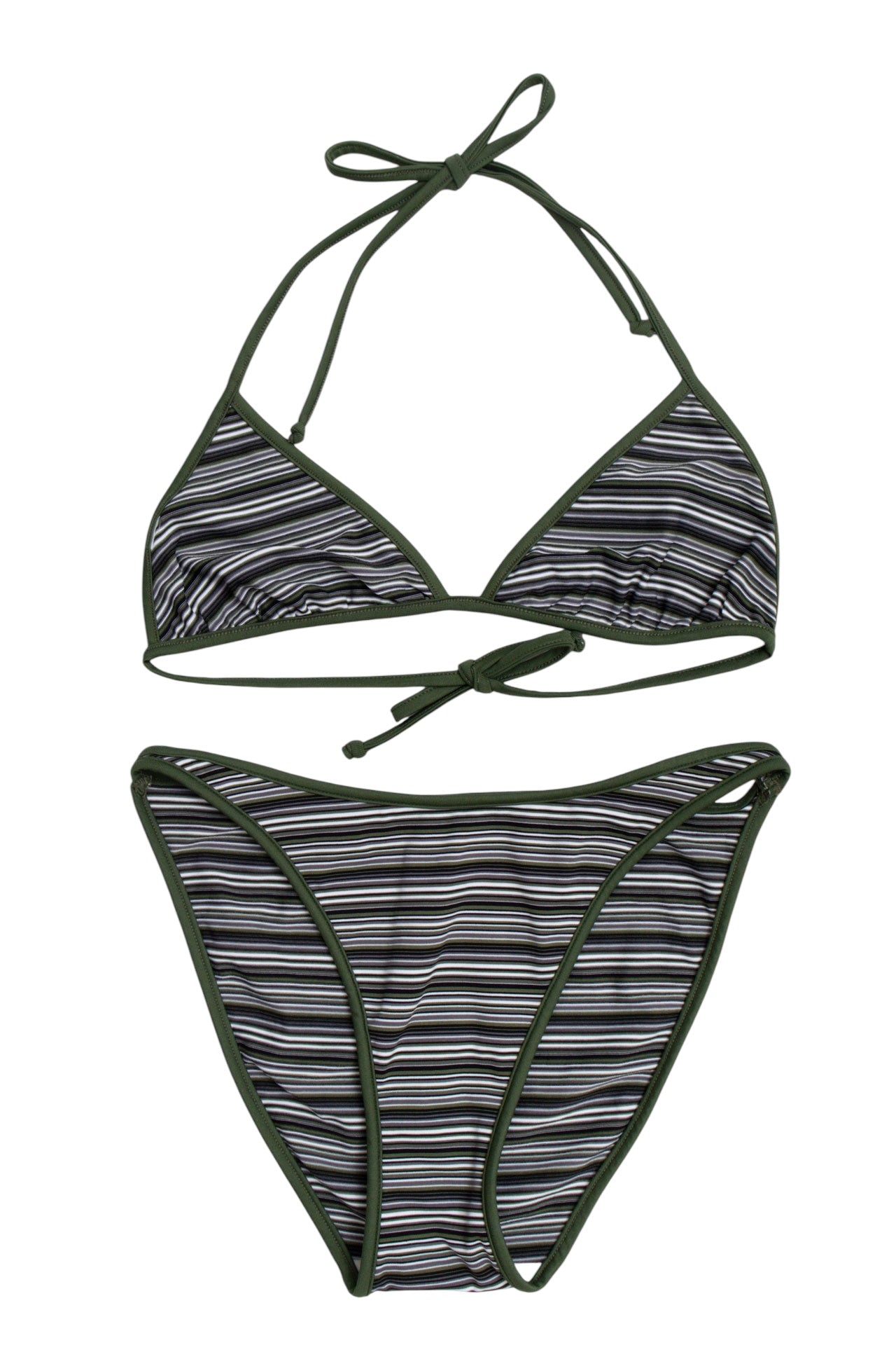 #08 Green Striped Bikini Set | Fast and Furious | Size 8/10