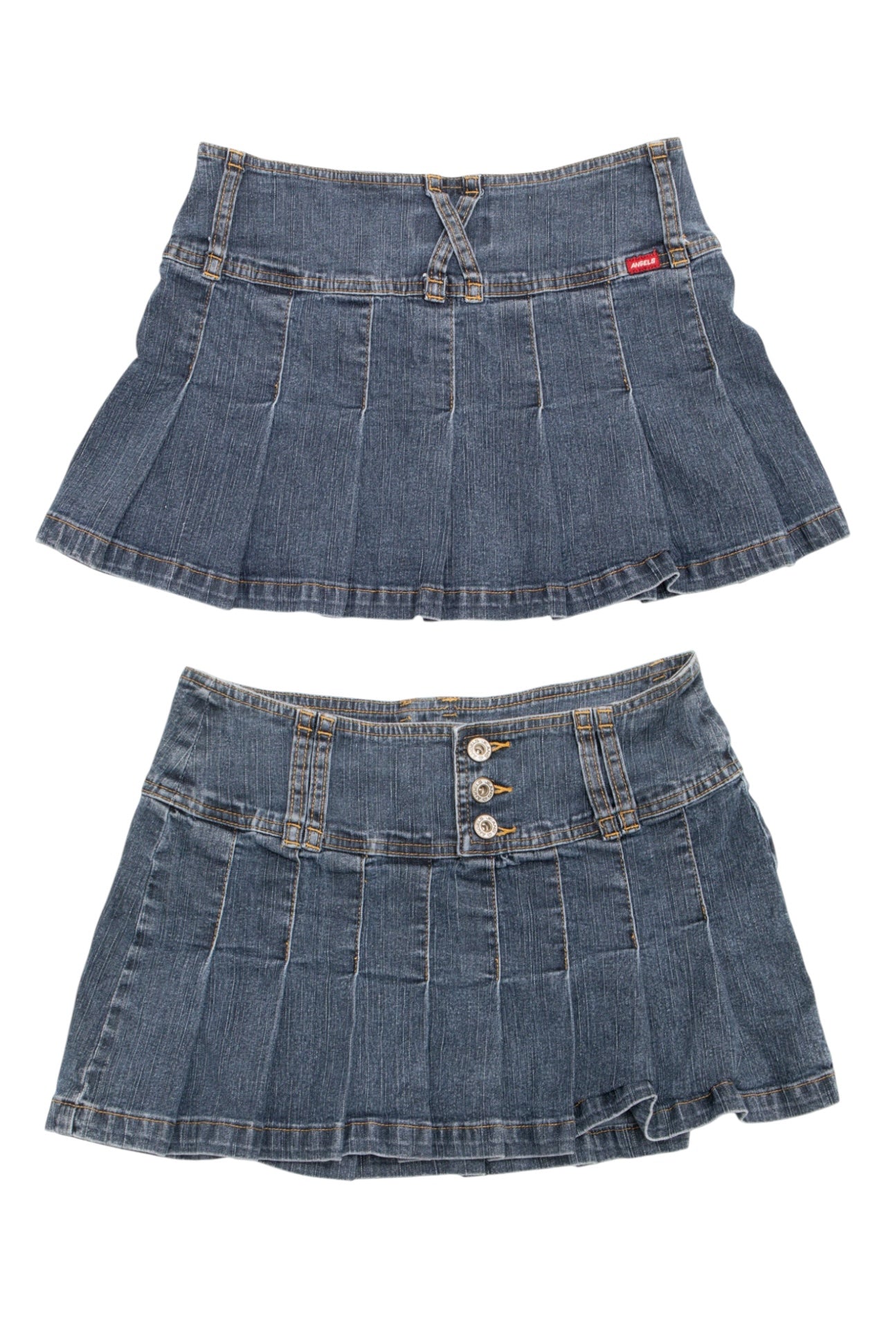 #59 Angels Pleated Denim Mini | Collection 139 | Size 6