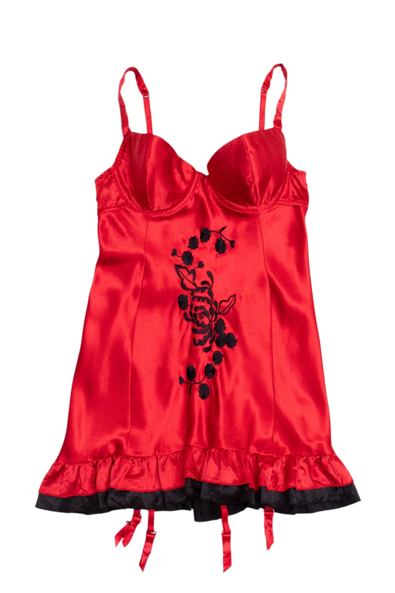 #64 Fredericks Red Silky Corset Slip | Mermaid Festival | Size 10