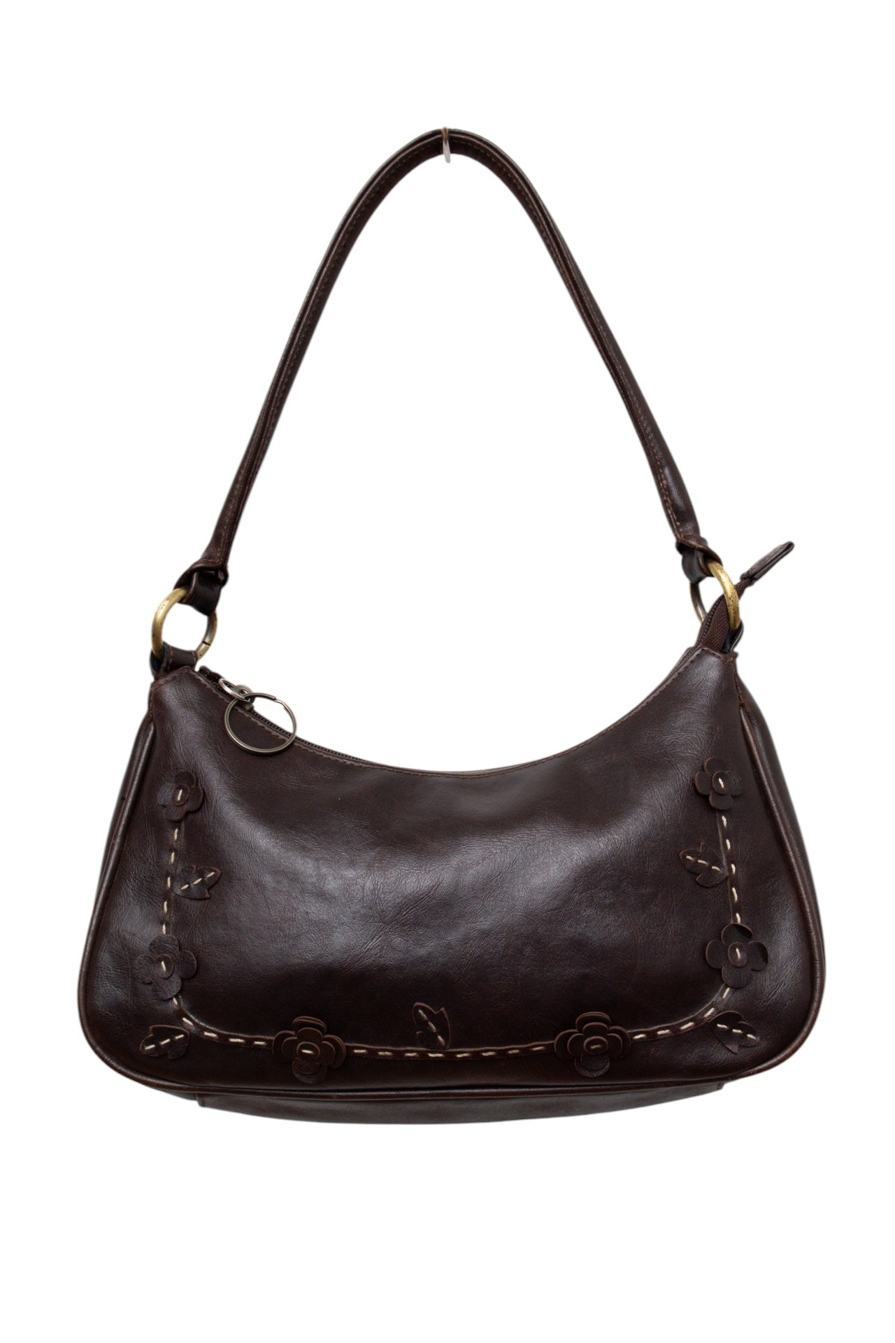 #119 Brown Leather Floral Shoulder Bag | Collection 139