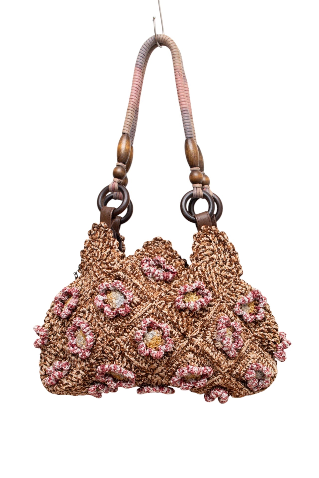 #86 Brown Crochet Floral Bag | Mermaid Festival