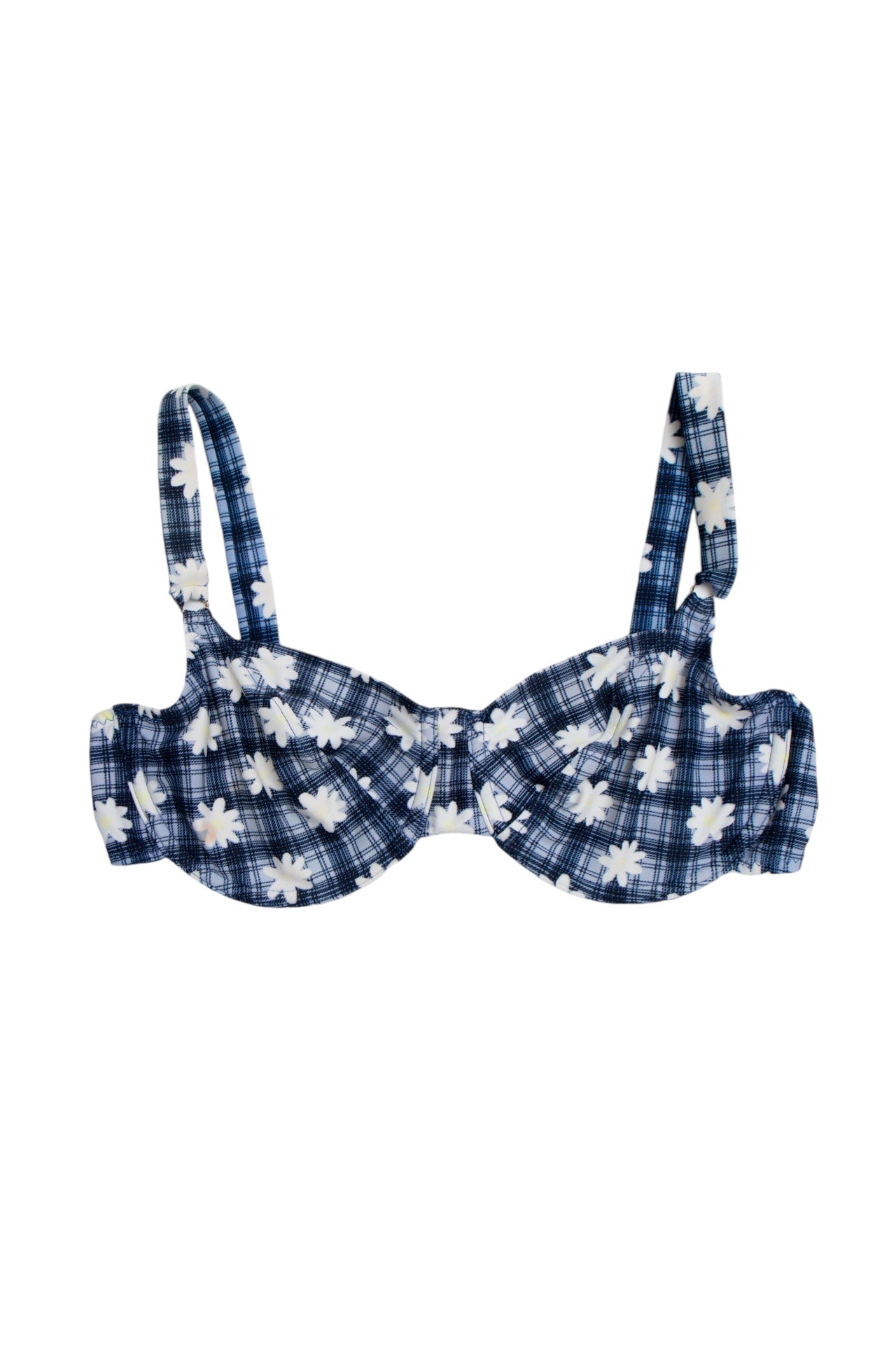 #36 Plaid Floral Bikini Top | H20 | Size 10