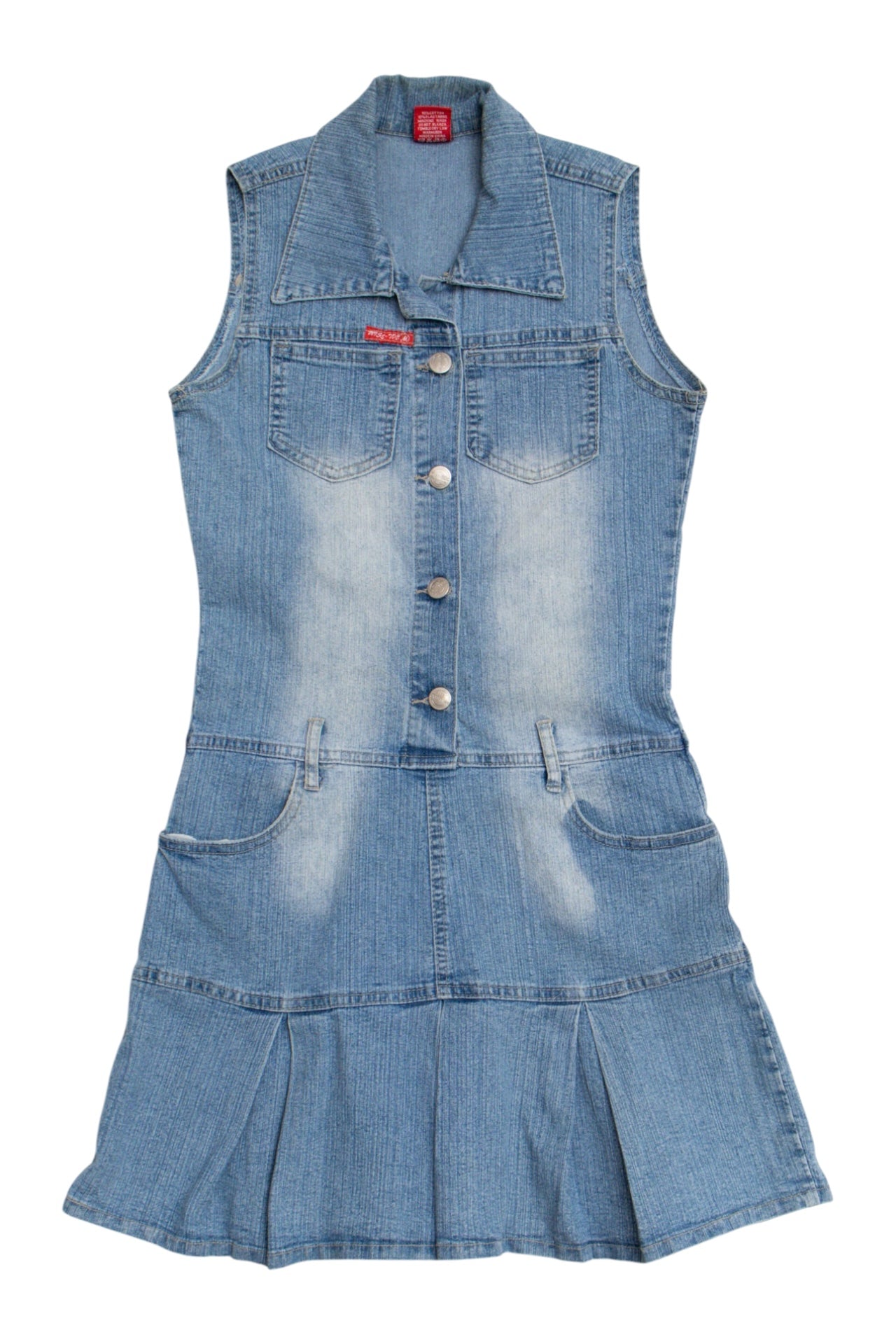 #41 Pleated Denim Mini Dress | C.147 | Size 8