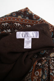 #092 Nine & Co. By Nine West Long Skirt Brown | c. 213 | Size 10