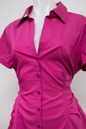 #044 New York & Company Short Sleeve Pink | c. 213 | Size 8
