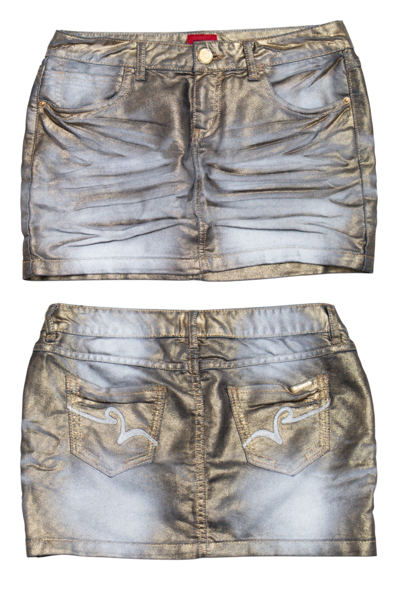 #198 Vero Moda Mini Skirt Gold | c. 199 | Size 8